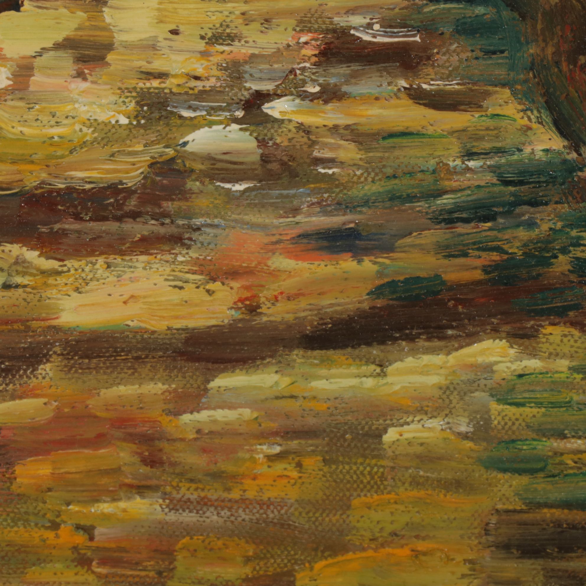 B. Gages Impressionist Oil Painting Scene of Travelers in a Forest