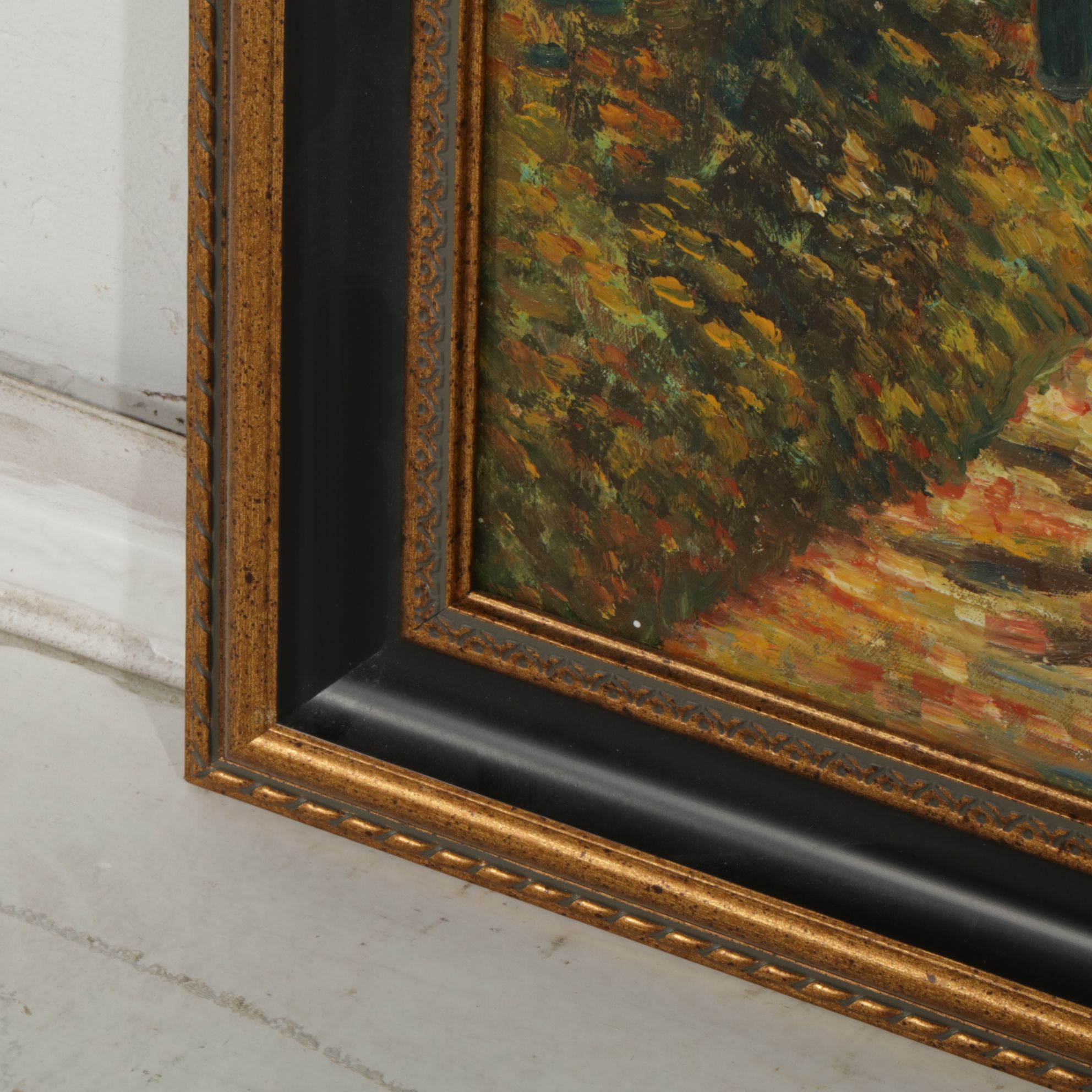 B. Gages Impressionist Oil Painting Scene of Travelers in a Forest