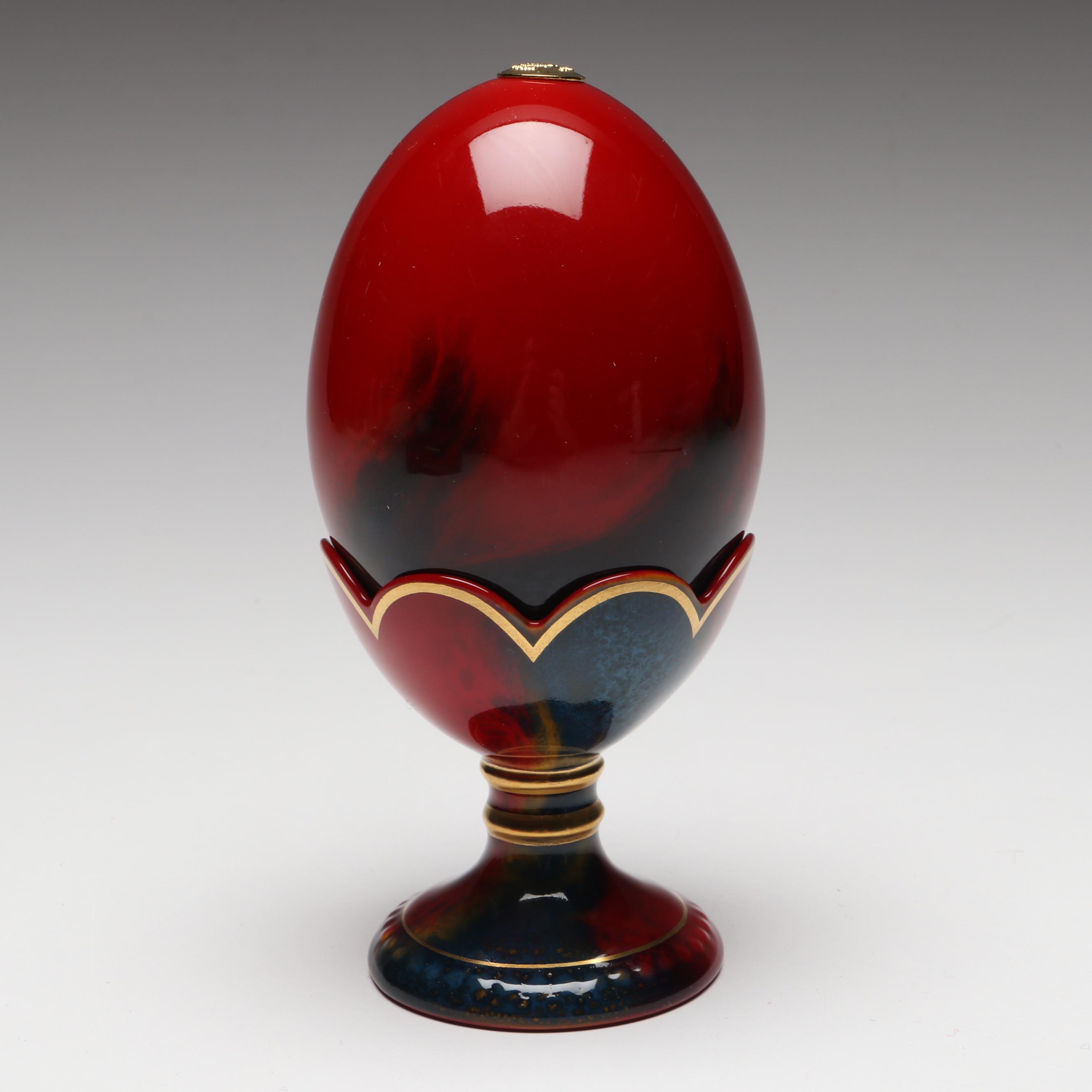 Royal Doulton Porcelain Flambé Egg with Stand