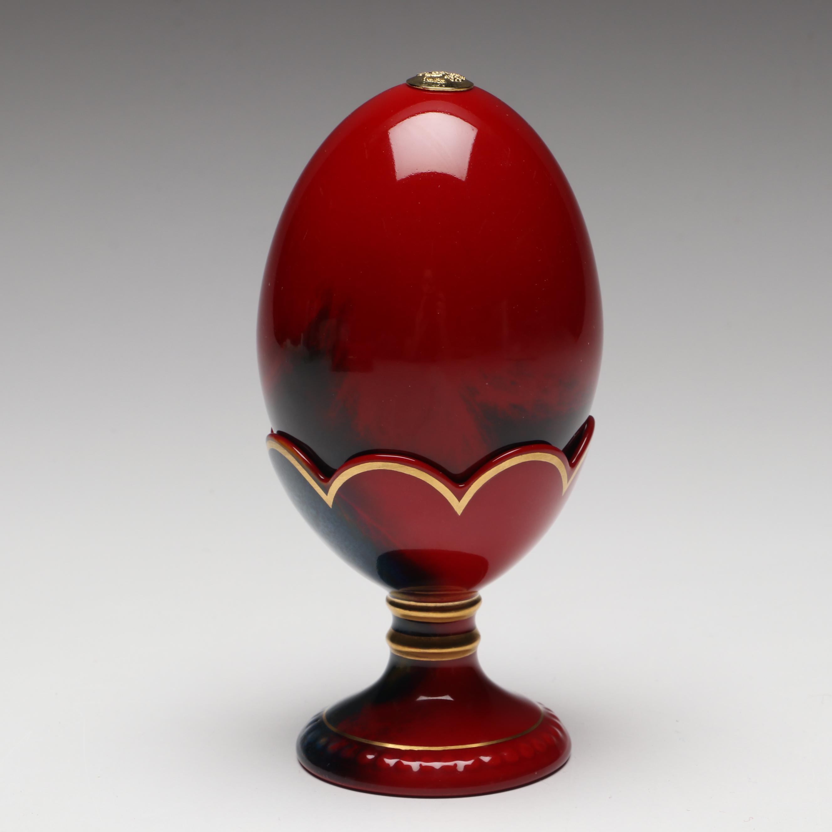 Royal Doulton Porcelain Flambé Egg with Stand