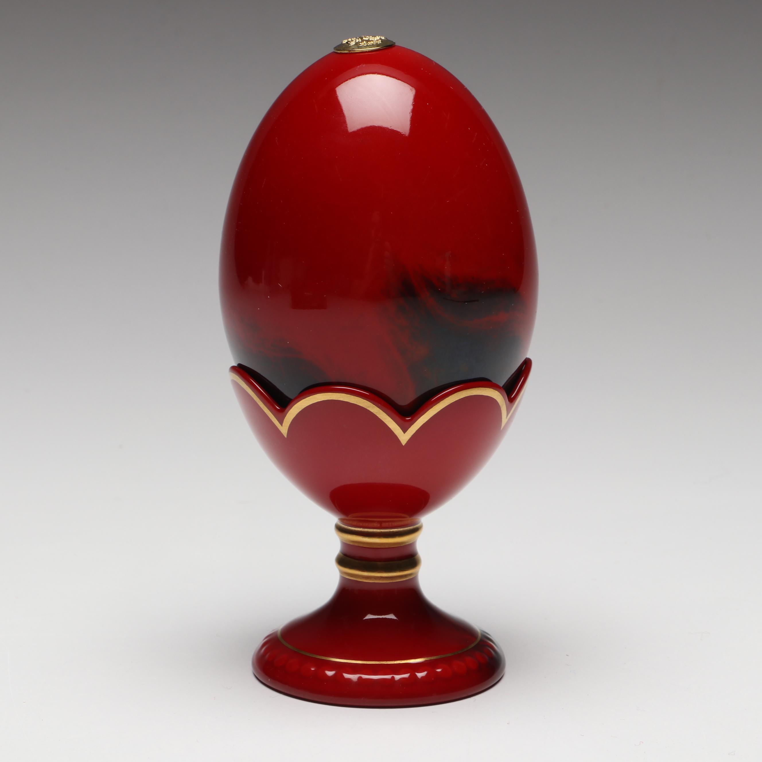 Royal Doulton Porcelain Flambé Egg with Stand