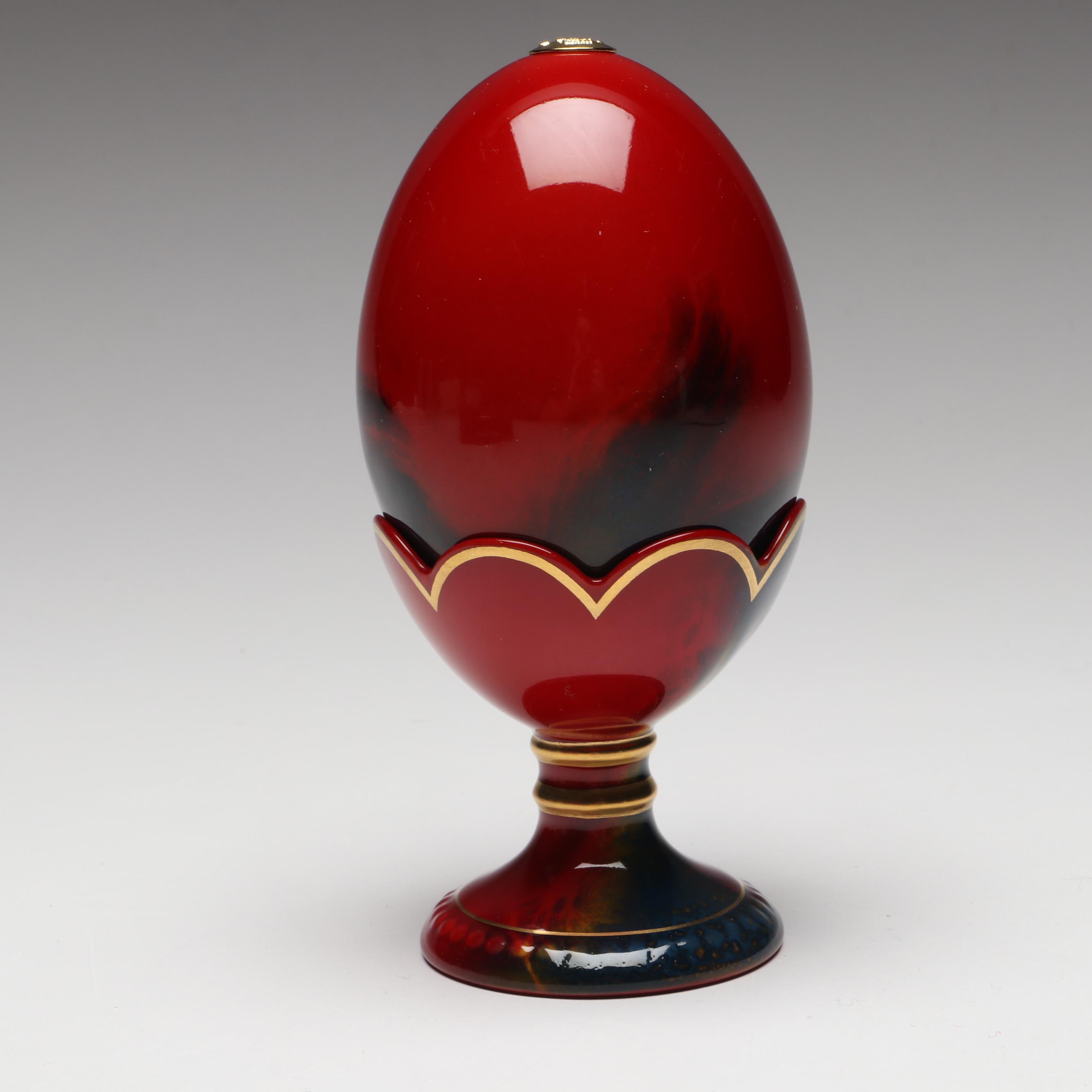 Royal Doulton Porcelain Flambé Egg with Stand