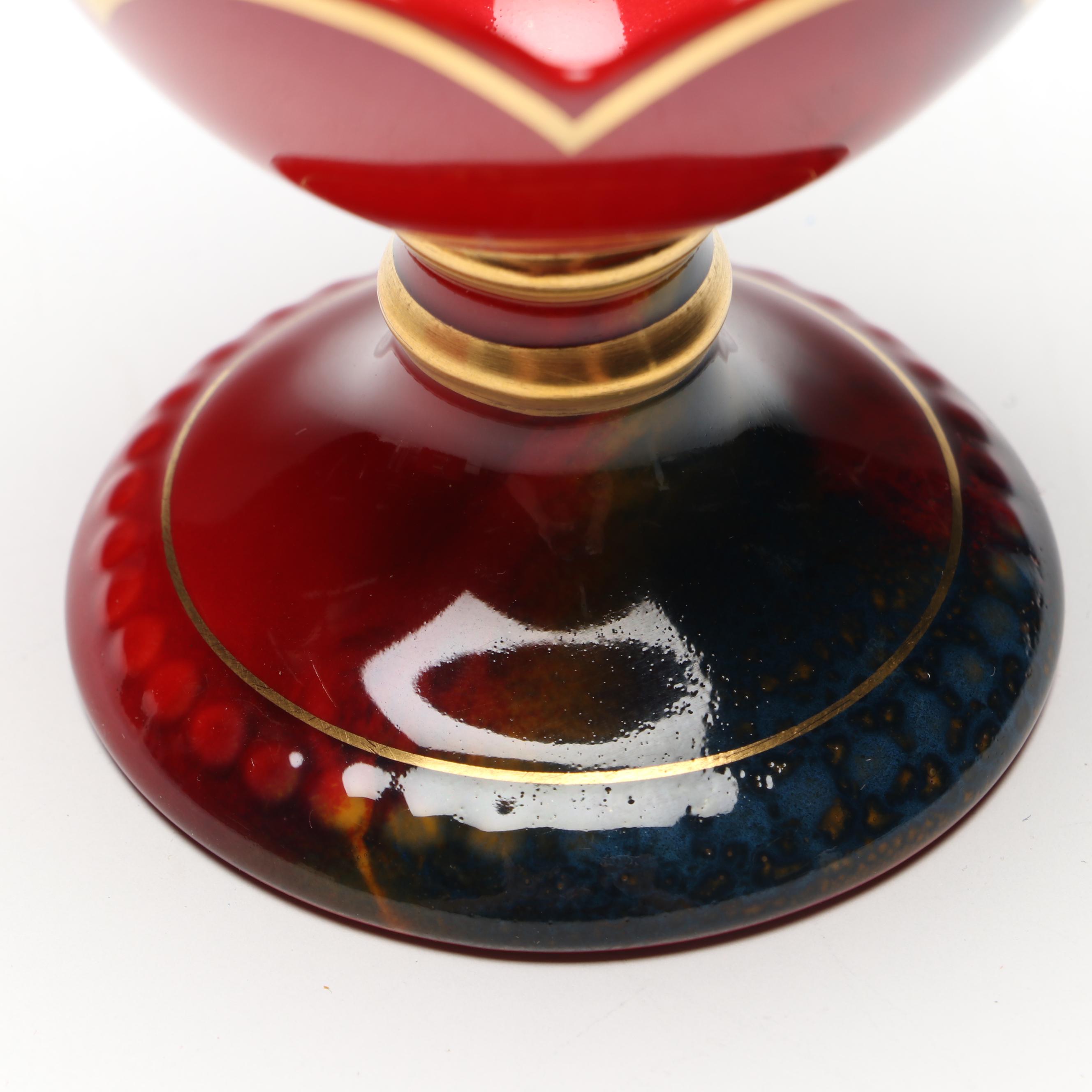 Royal Doulton Porcelain Flambé Egg with Stand