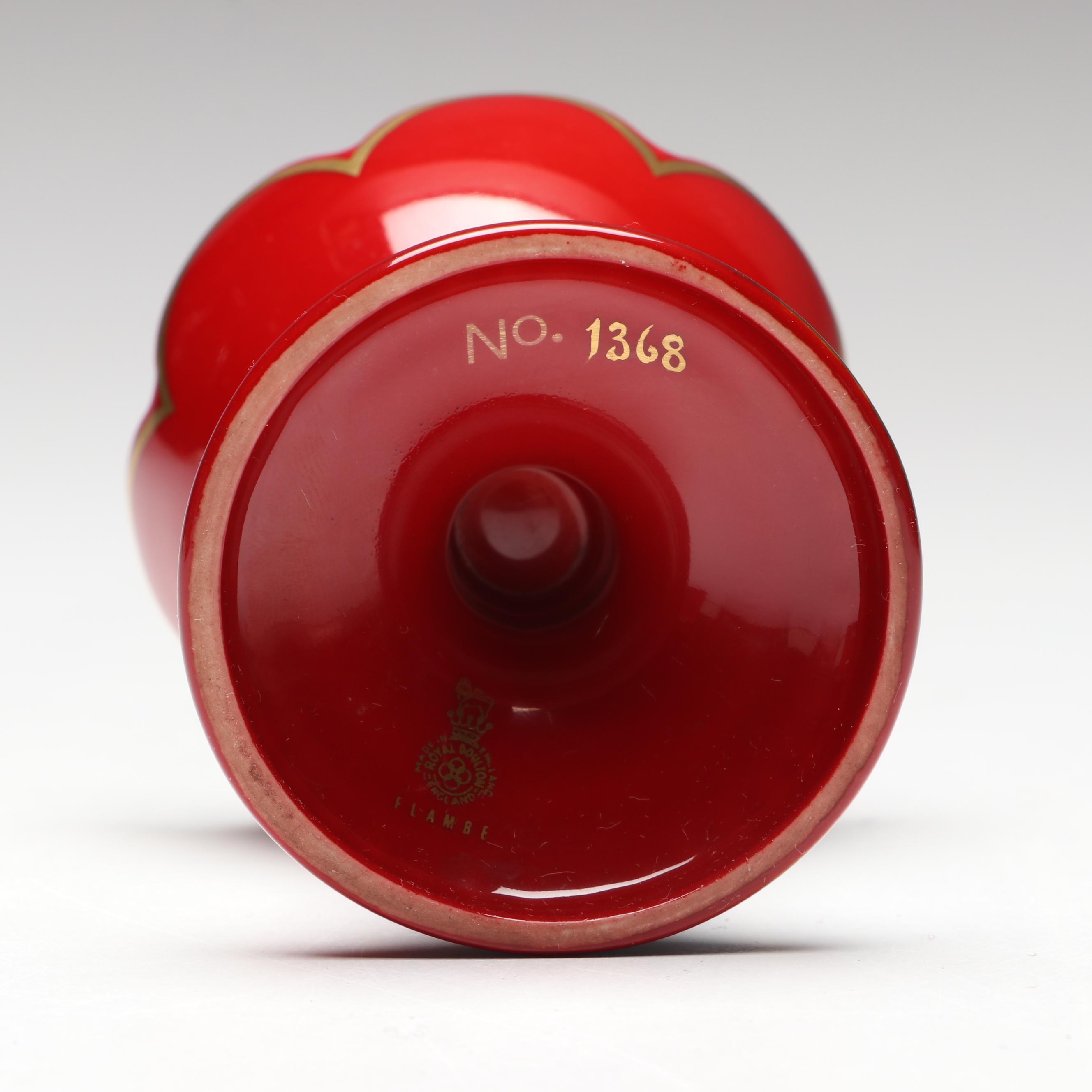 Royal Doulton Porcelain Flambé Egg with Stand