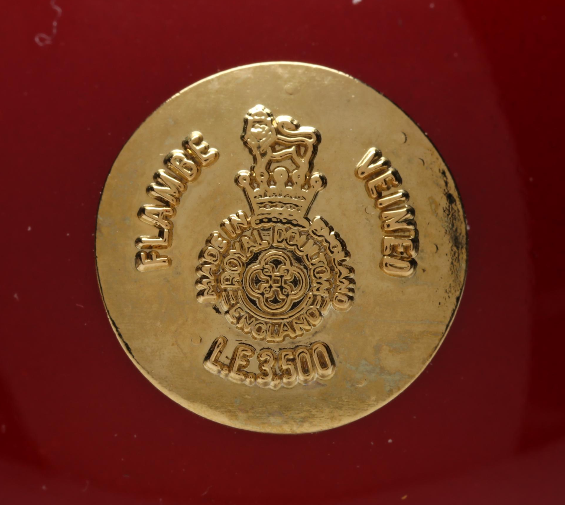 Royal Doulton Porcelain Flambé Egg with Stand