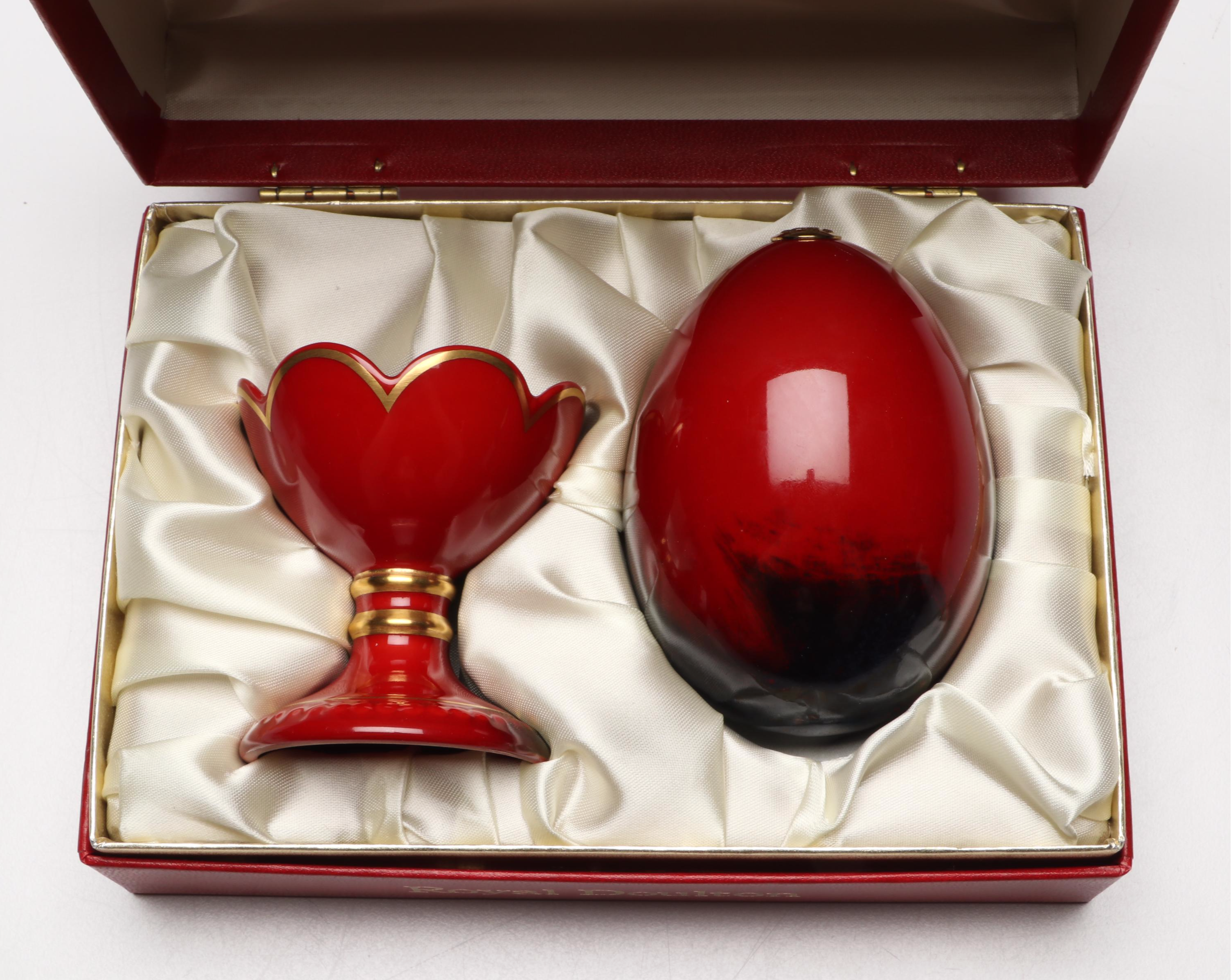 Royal Doulton Porcelain Flambé Egg with Stand