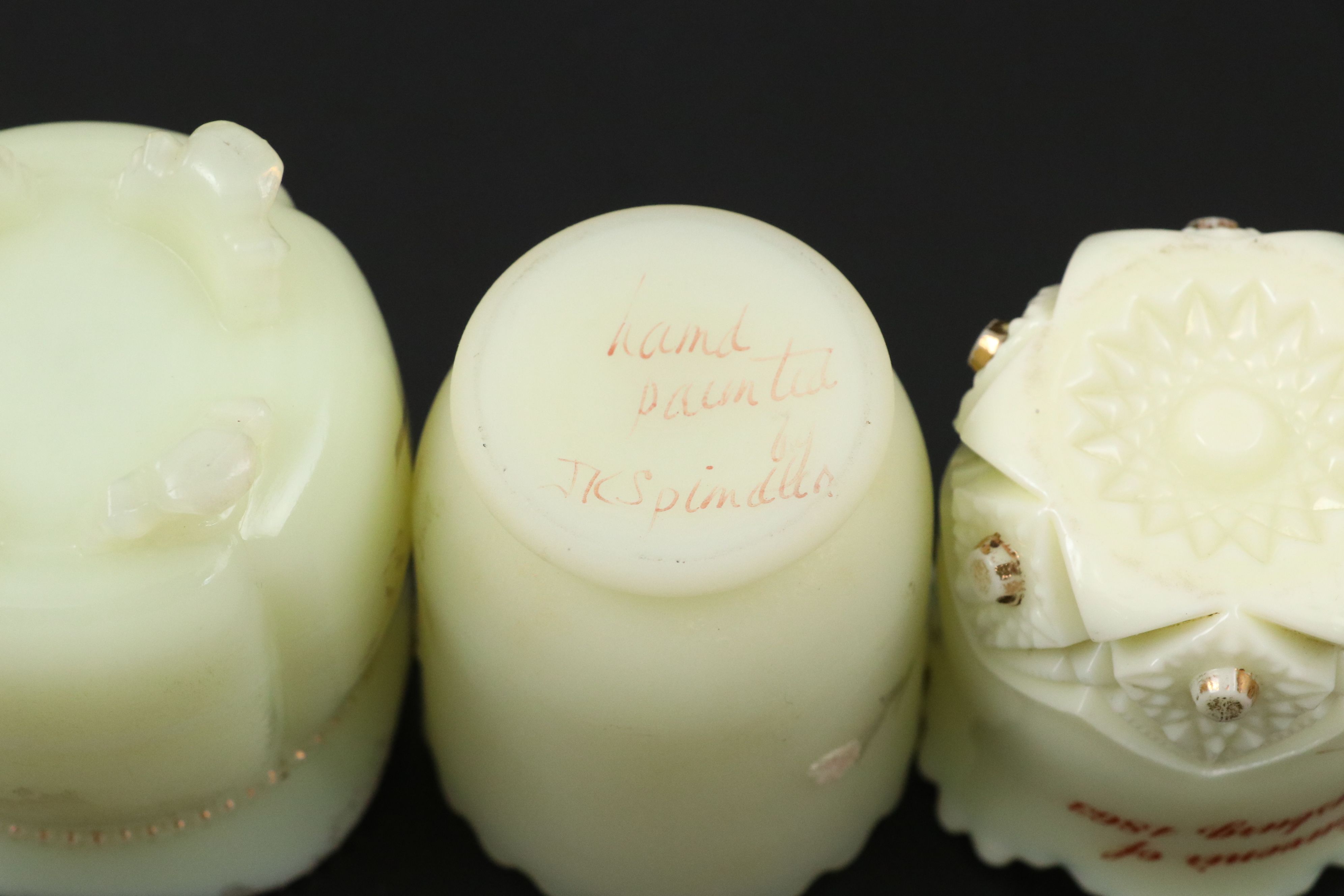 Tarentum "Georgia Gem" with Other Custard Glass Toothpick Holders and Dishes