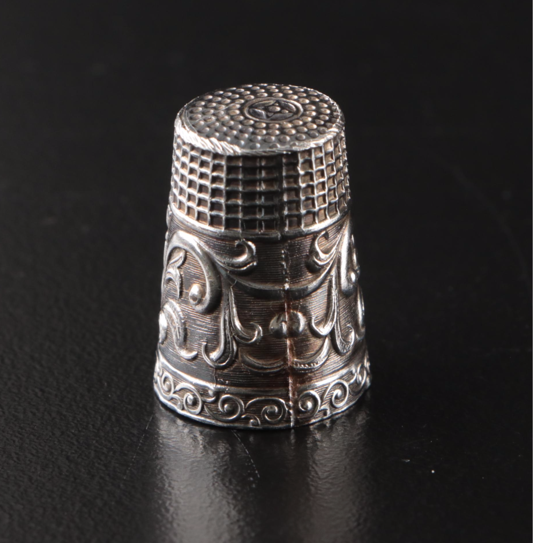 Silver Toned Thimbles with Enamel and Rhinestone Accents, 20th Century