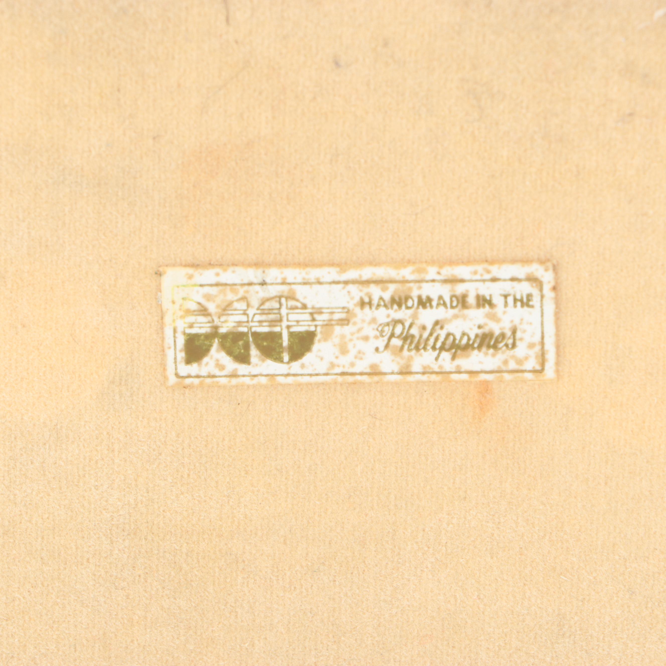 Maitland-Smith Attr. Travertine Kimono Statue, and Stone on Iron Candle Stand