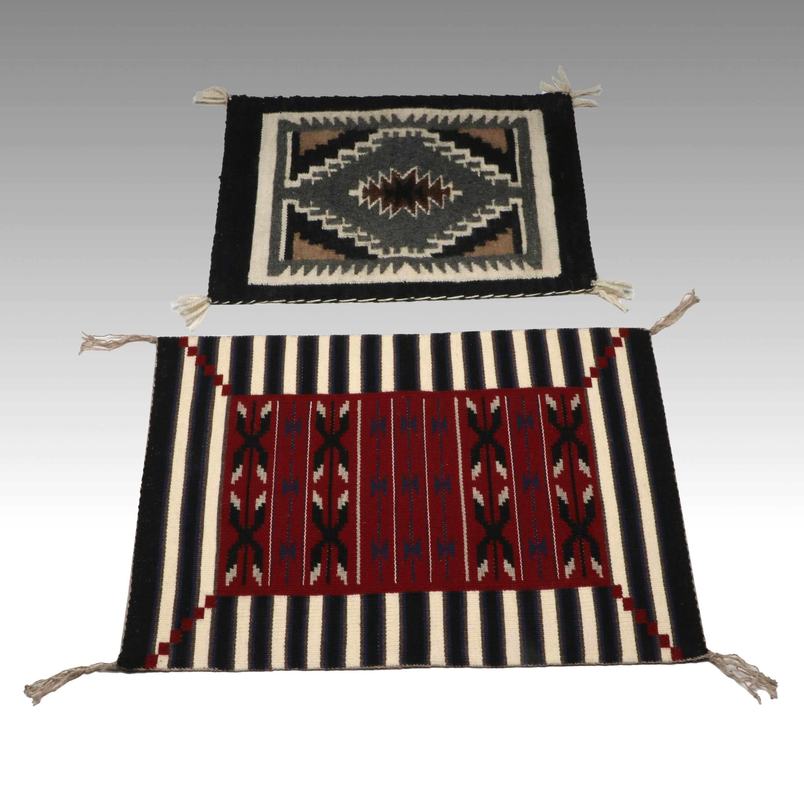 Two Grey Hills and Other Handwoven Navajo Blanket Style Mat
