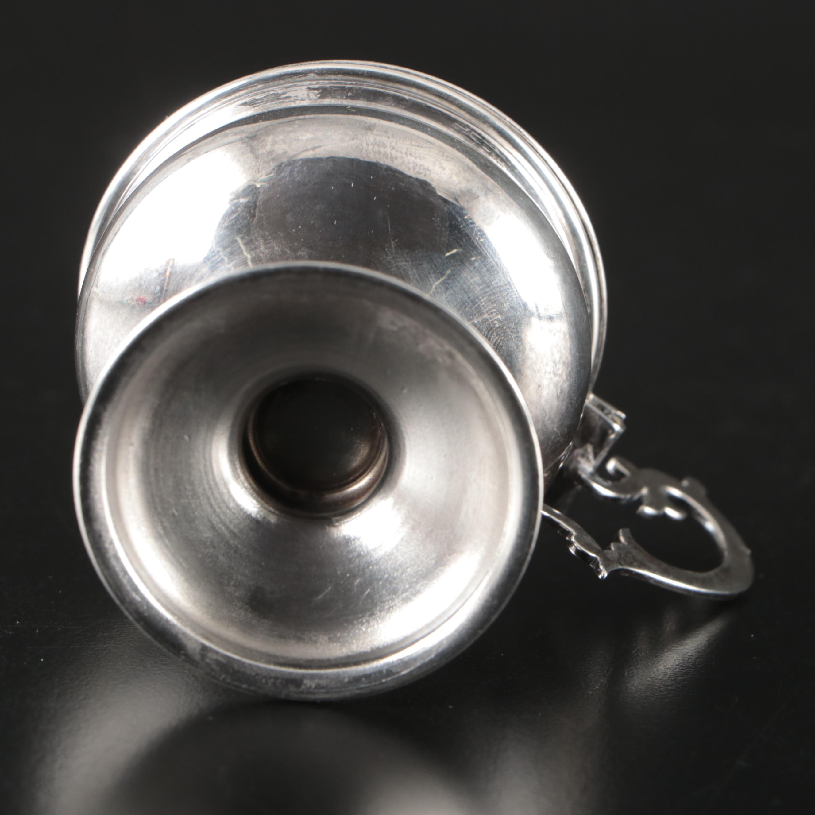 Georgian Style Mustard Pot with Docker & Burn Ltd Sterling Silver Spoon