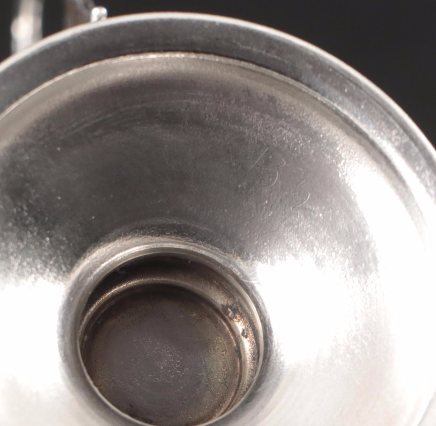 Georgian Style Mustard Pot with Docker & Burn Ltd Sterling Silver Spoon