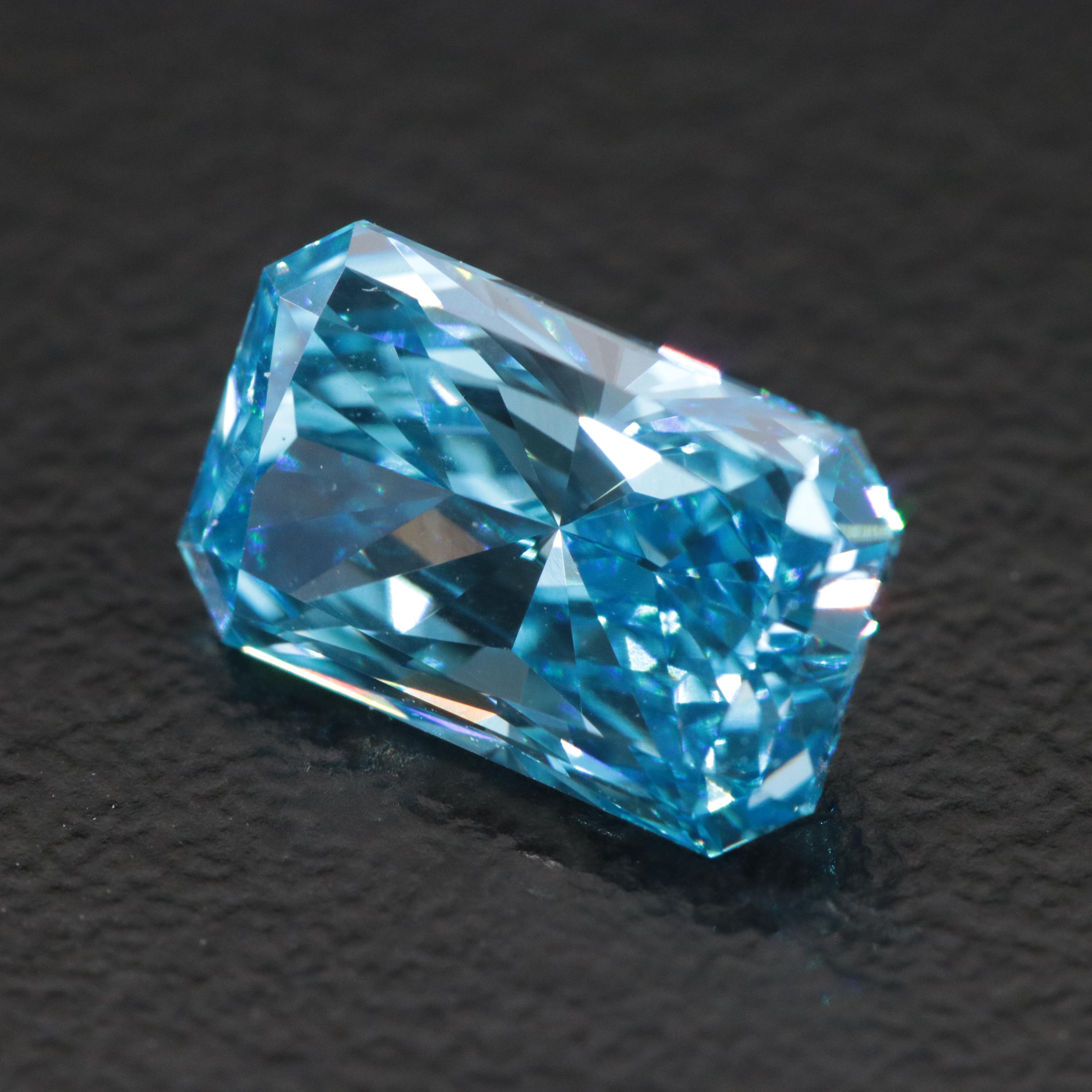 Loose 2.04 CT Lab Grown Fancy Blue Diamond with IGI Report