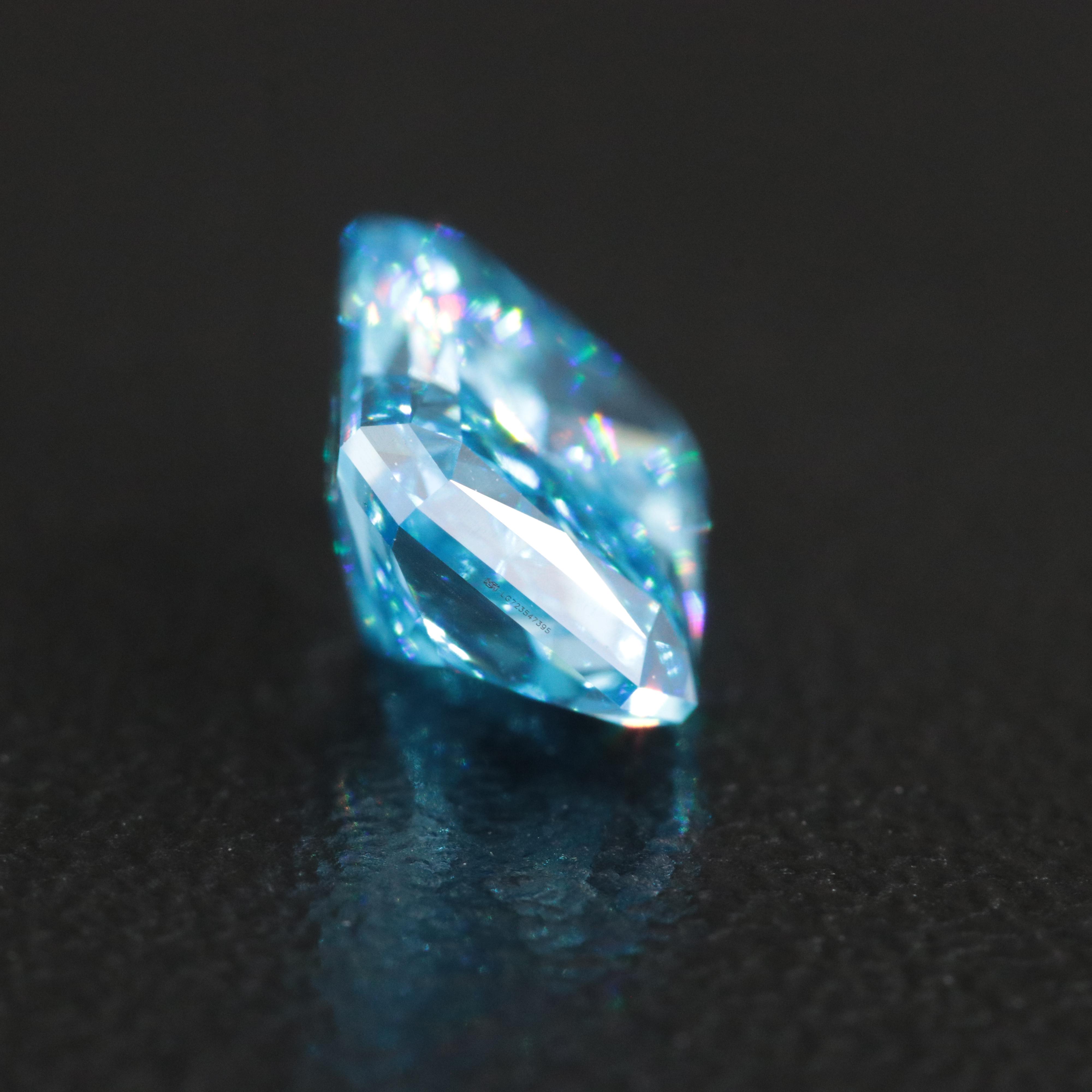 Loose 2.04 CT Lab Grown Fancy Blue Diamond with IGI Report