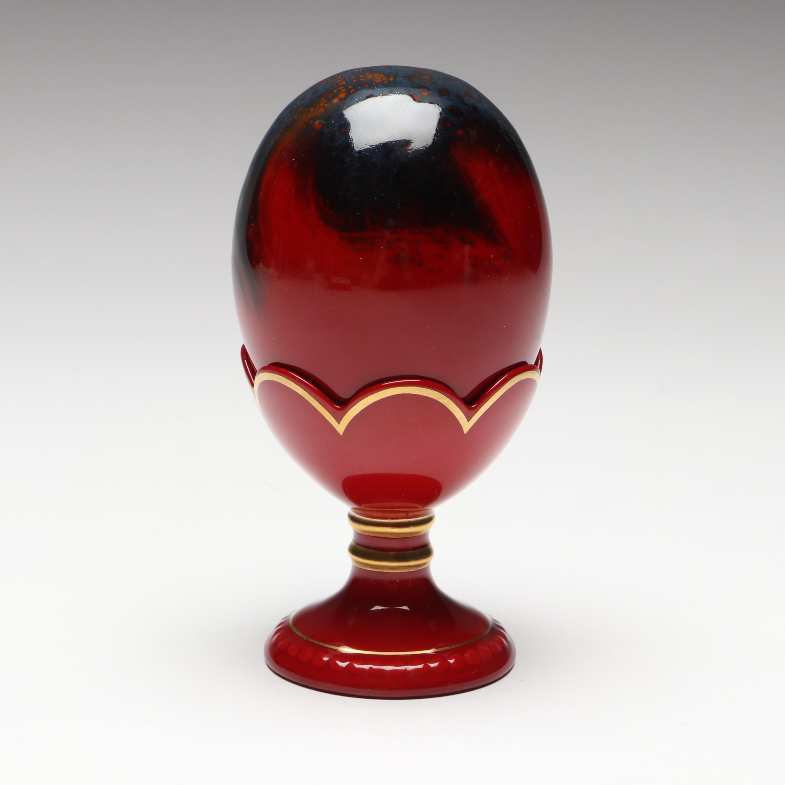 Royal Doulton Porcelain Flambé Egg with Stand