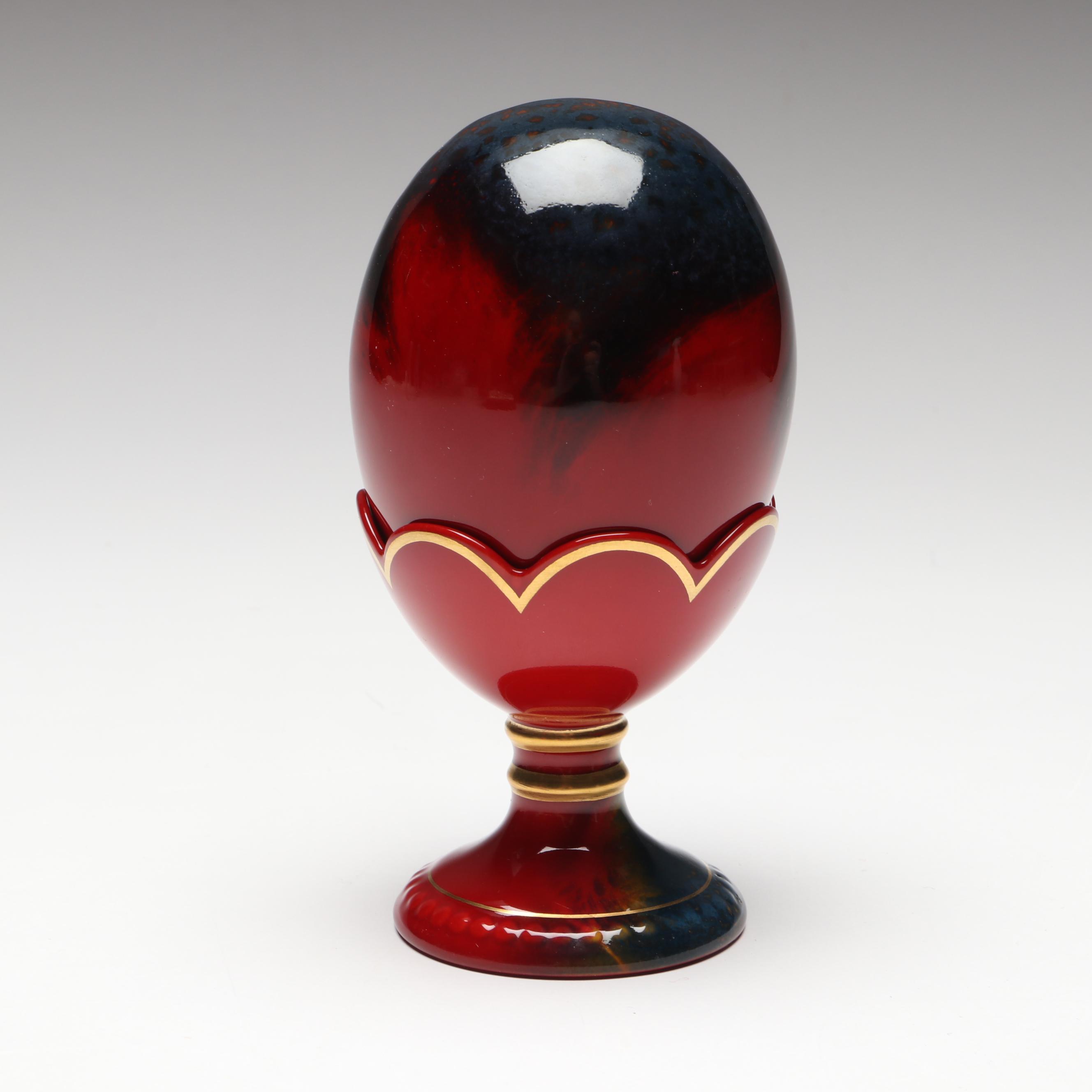 Royal Doulton Porcelain Flambé Egg with Stand