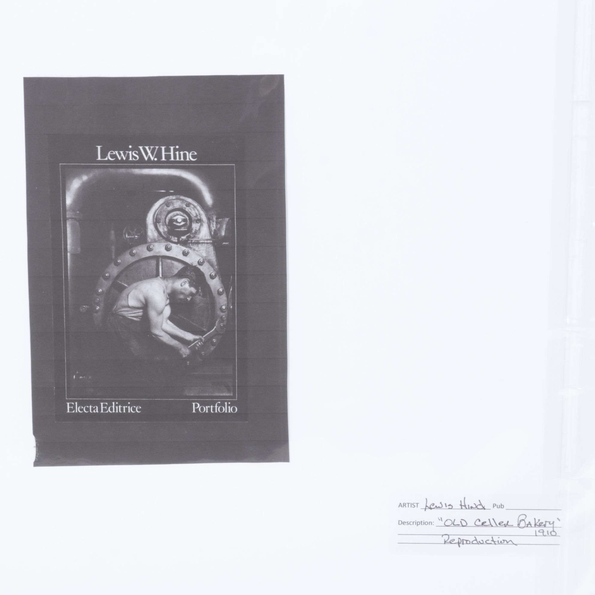 Photogravure "Old Cellar Bakery" After Lewis Hine