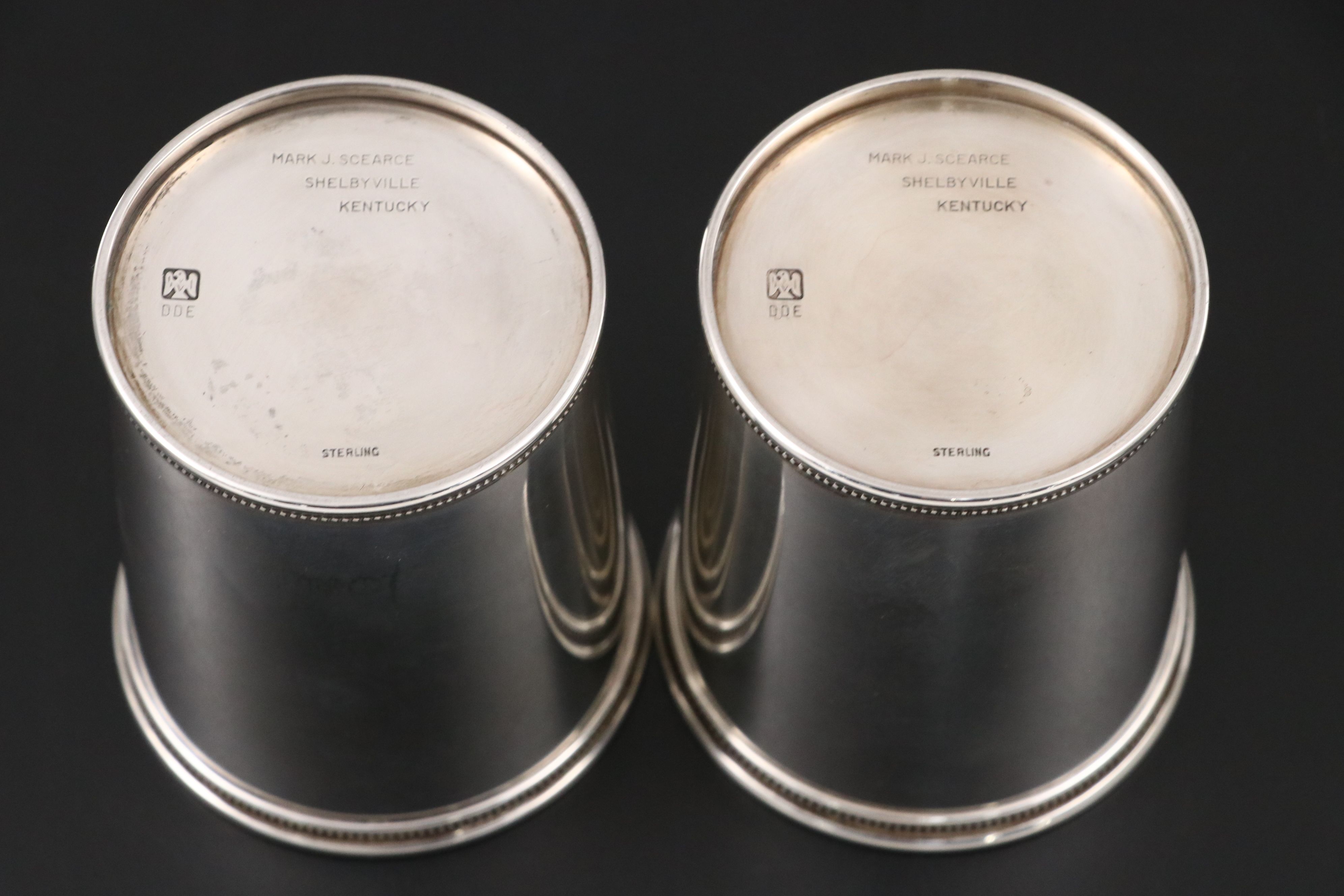 Mark J. Scarce Dwight D. Eisenhower Sterling Silver Julep Cups, 1953–1961