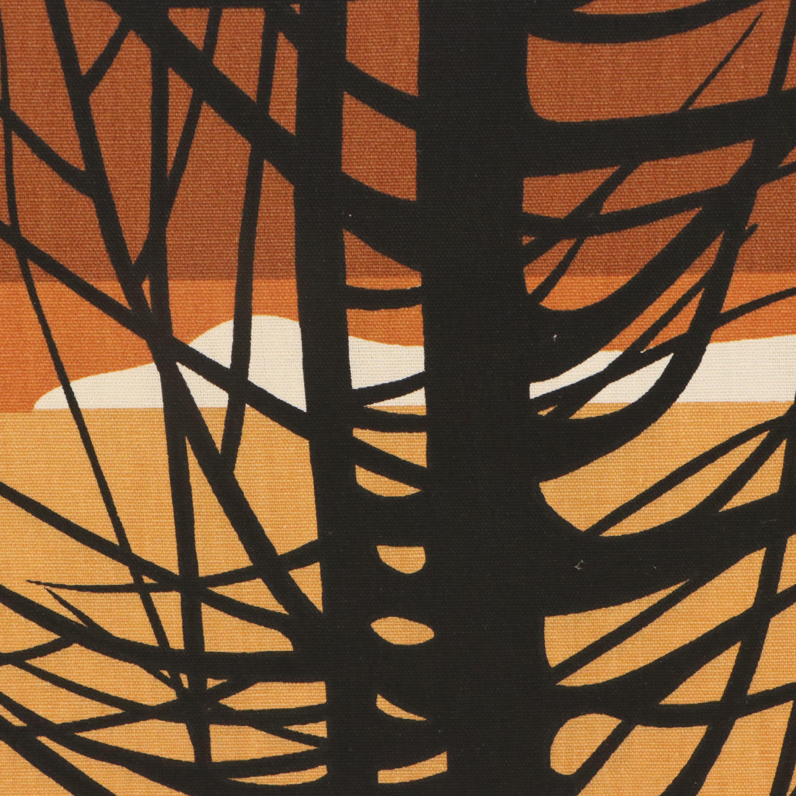 Stretched Fabric Panel with Abstracted Birds in Flight, Circa 1970s