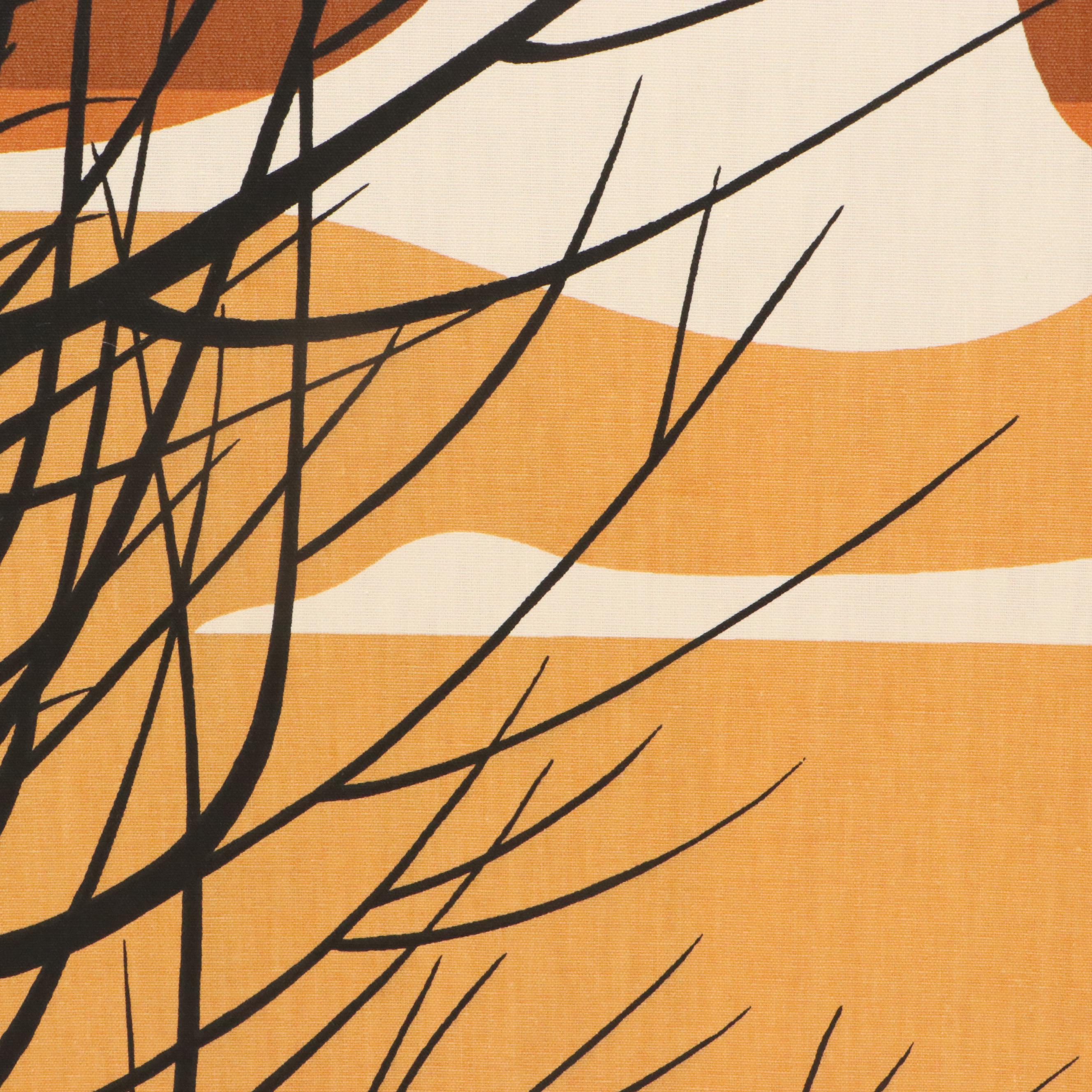 Stretched Fabric Panel with Abstracted Birds in Flight, Circa 1970s