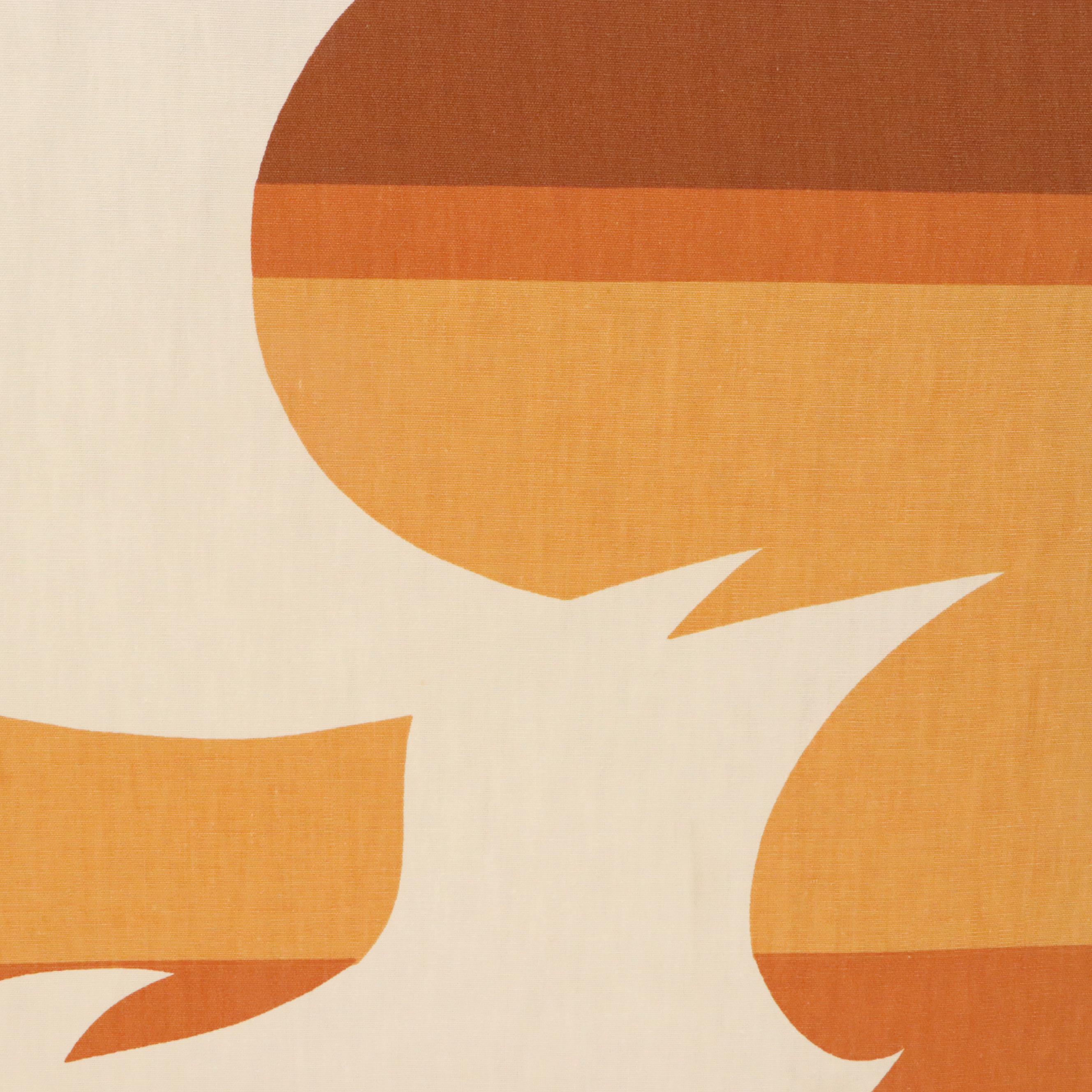 Stretched Fabric Panel with Abstracted Birds in Flight, Circa 1970s