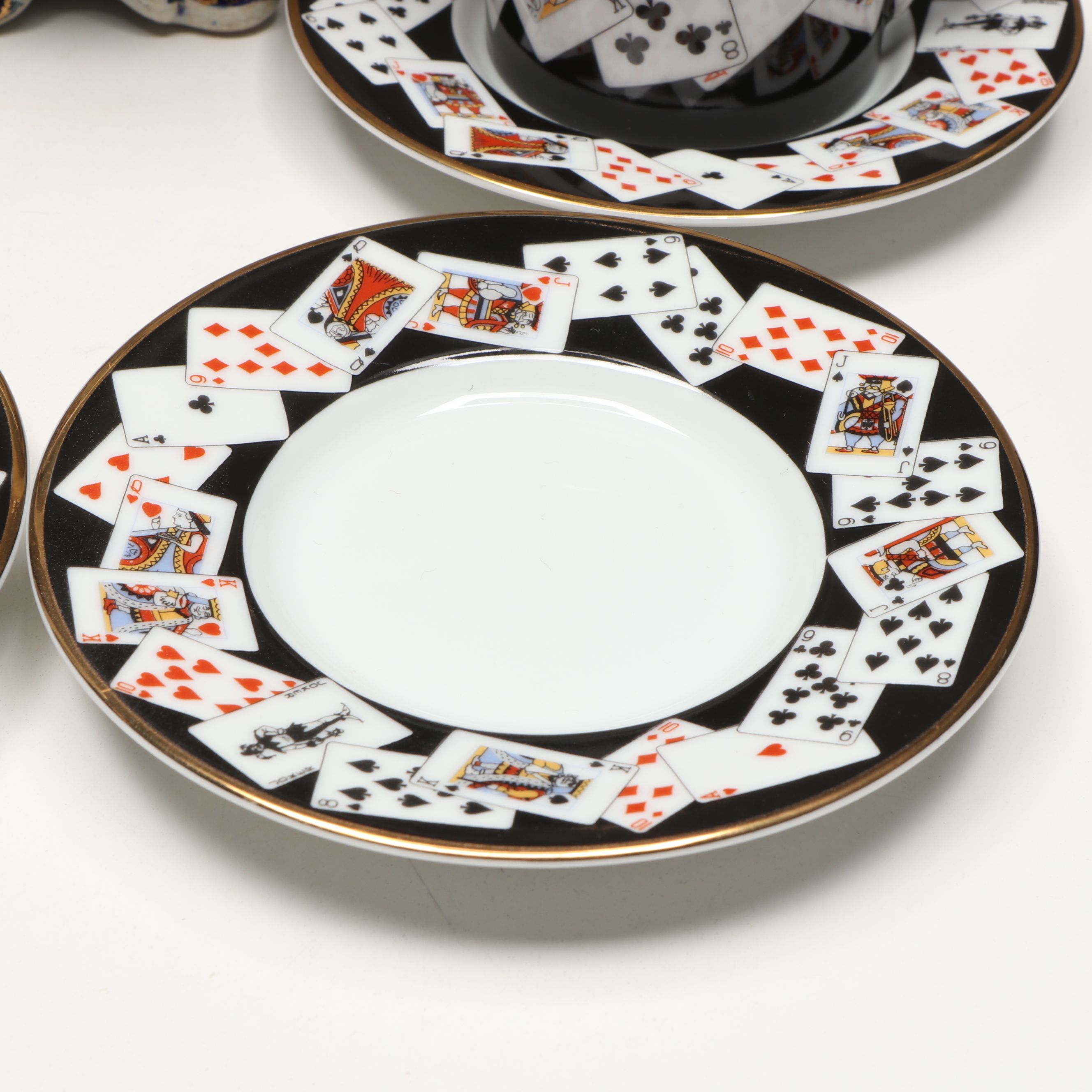 Tiffany & Co. Porcelain Playing Card Demitasse Cups and Saucers