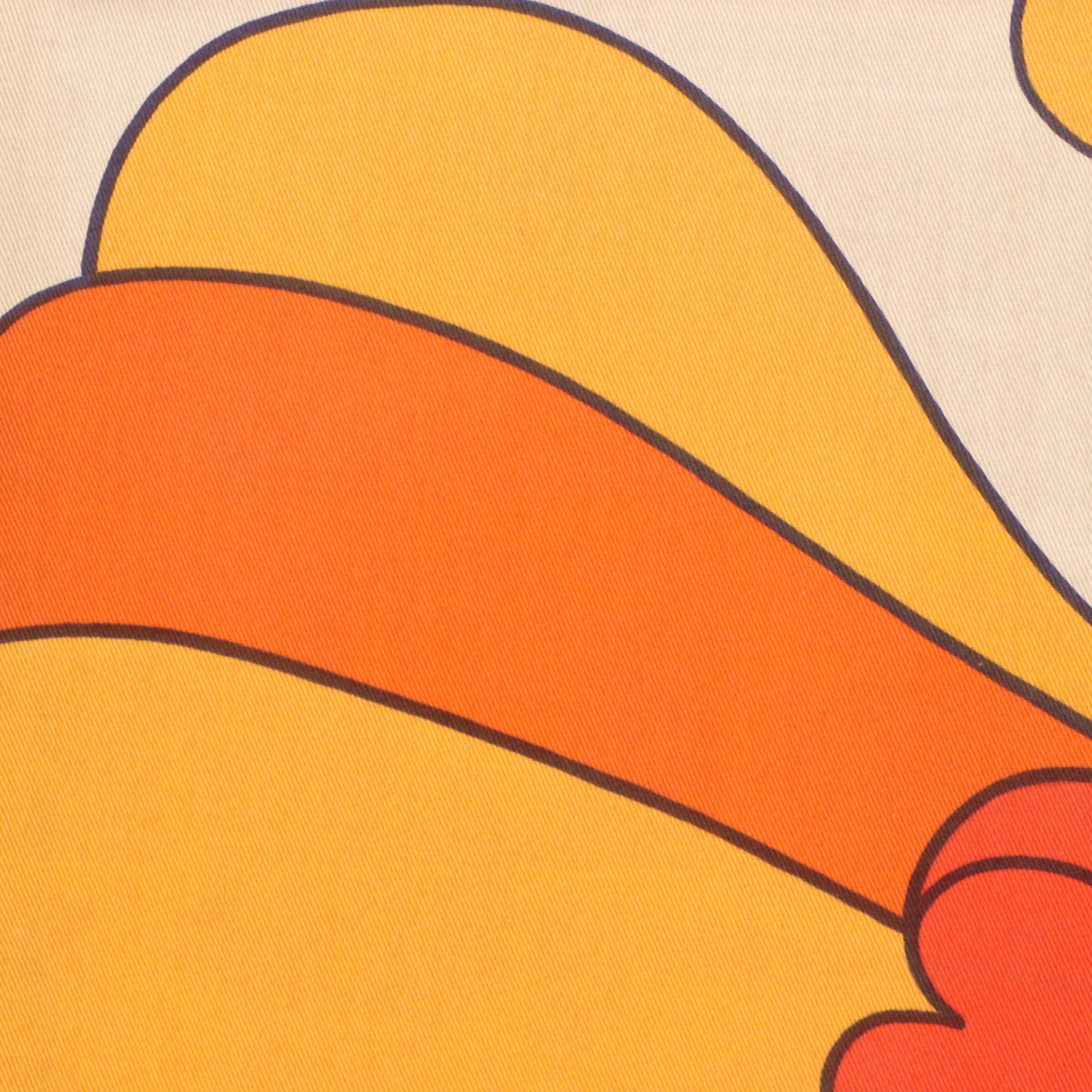 Stretched Textile Panel with Floral Motif, Circa Late 20th Century