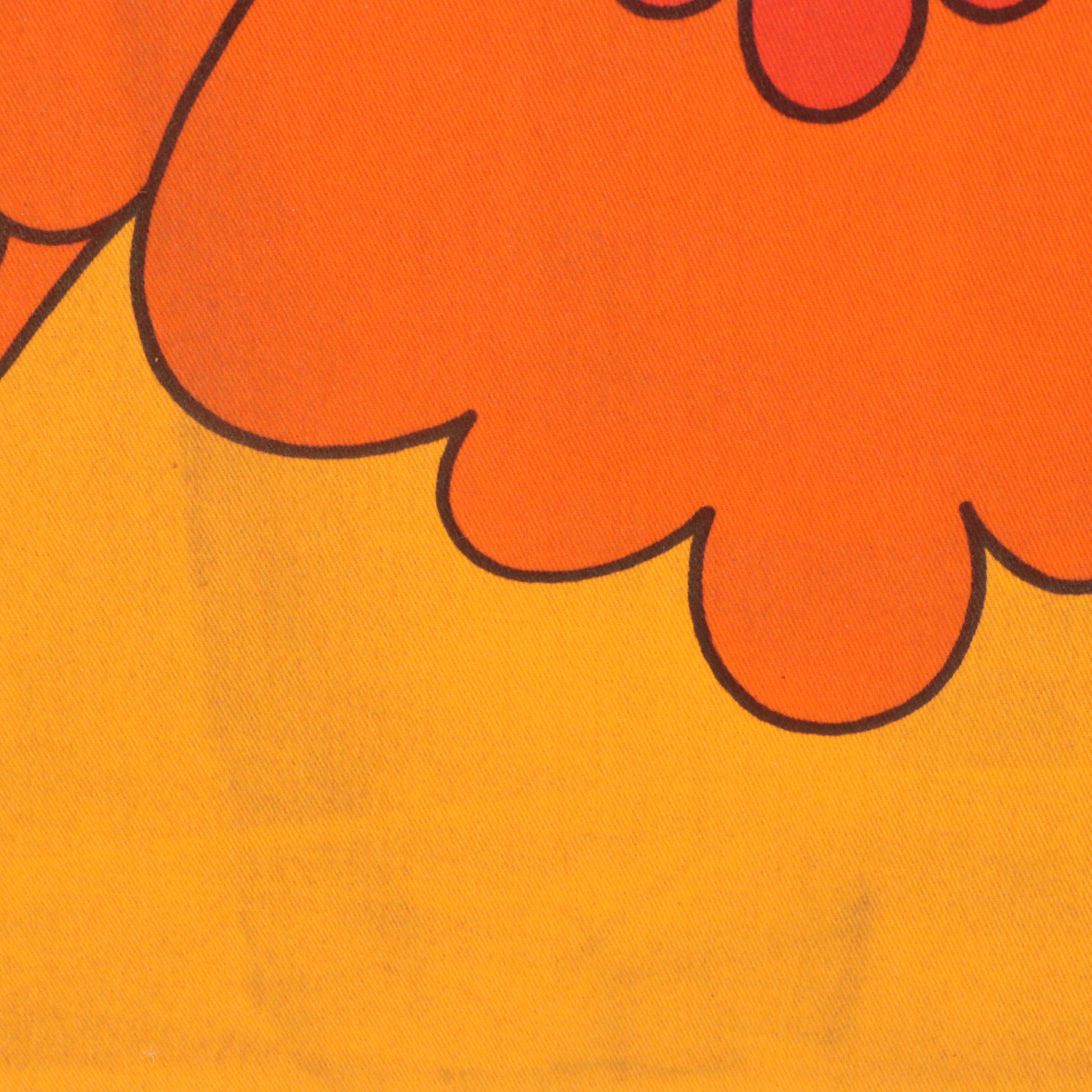 Stretched Textile Panel with Floral Motif, Circa Late 20th Century