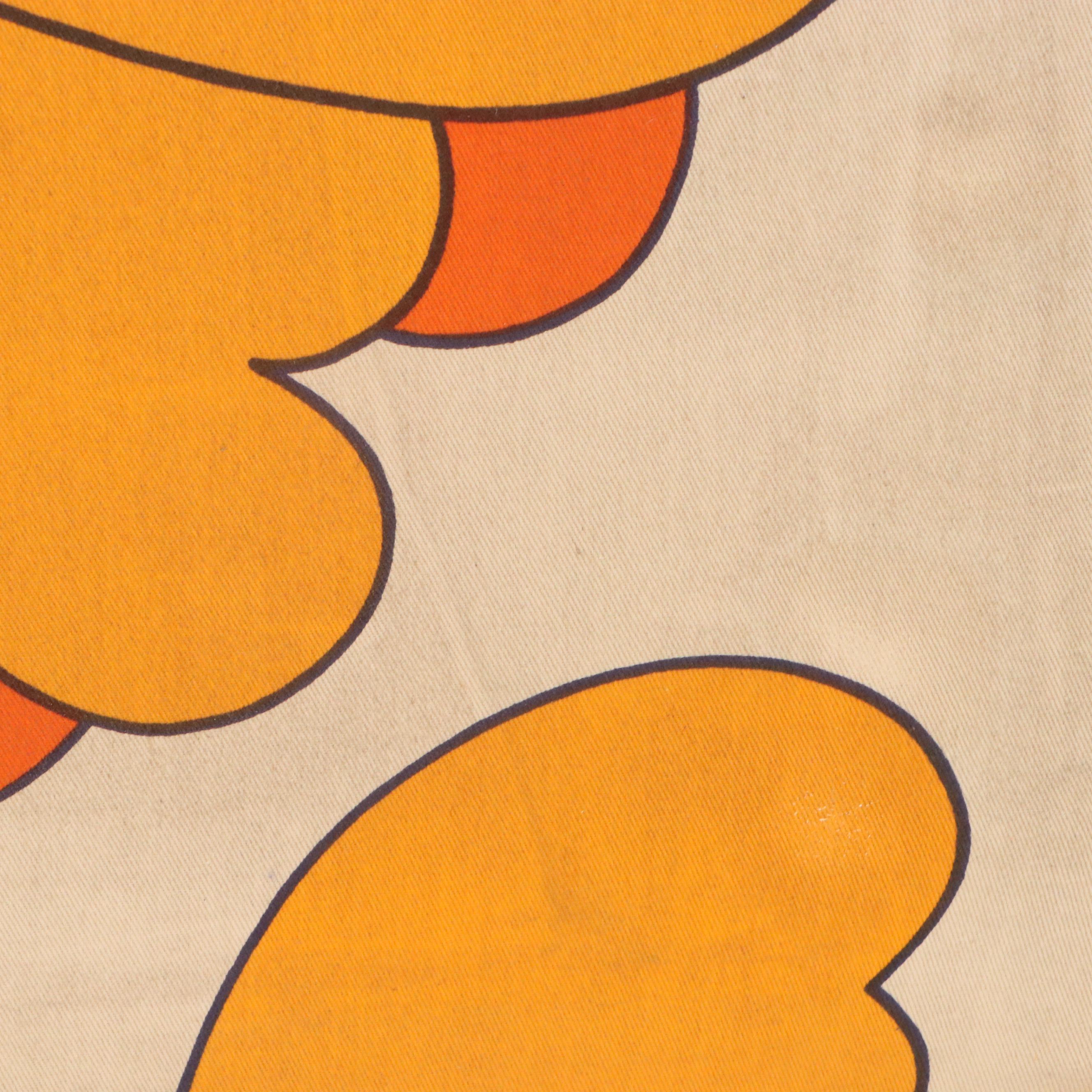 Stretched Textile Panel with Floral Motif, Circa Late 20th Century