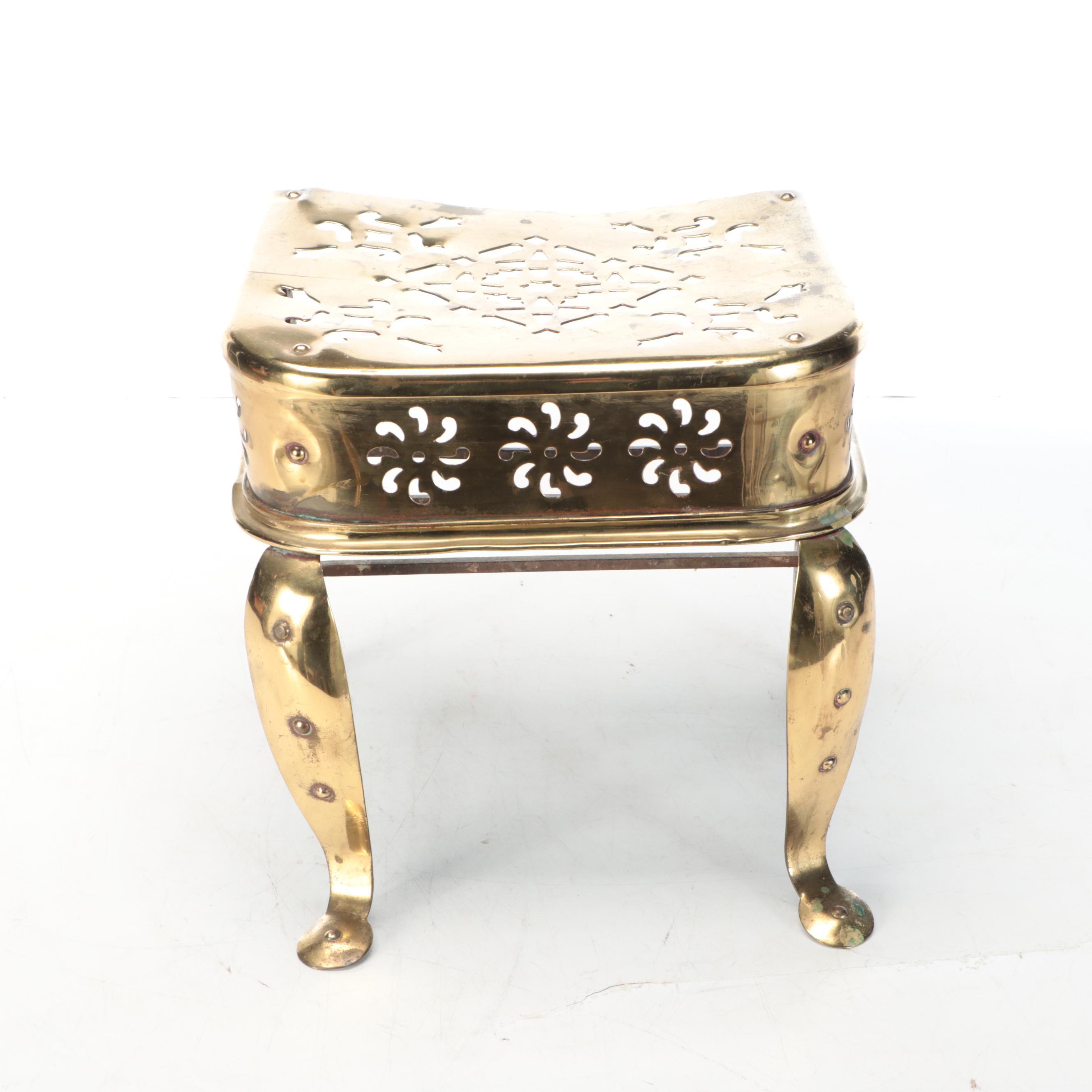 Pierced Brass Fireplace Trivet