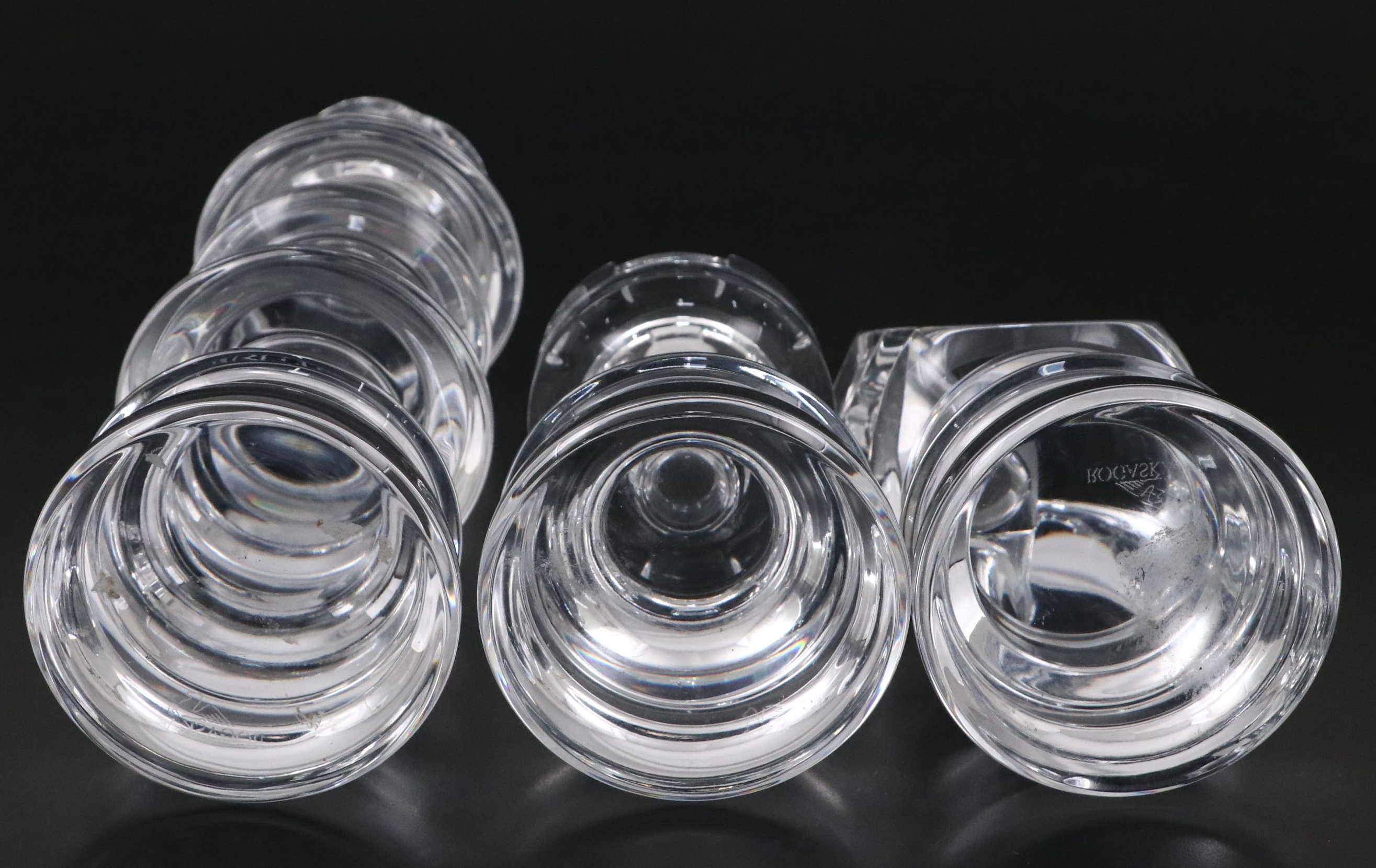 Rogaška Crystal Chess Piece Candlesticks