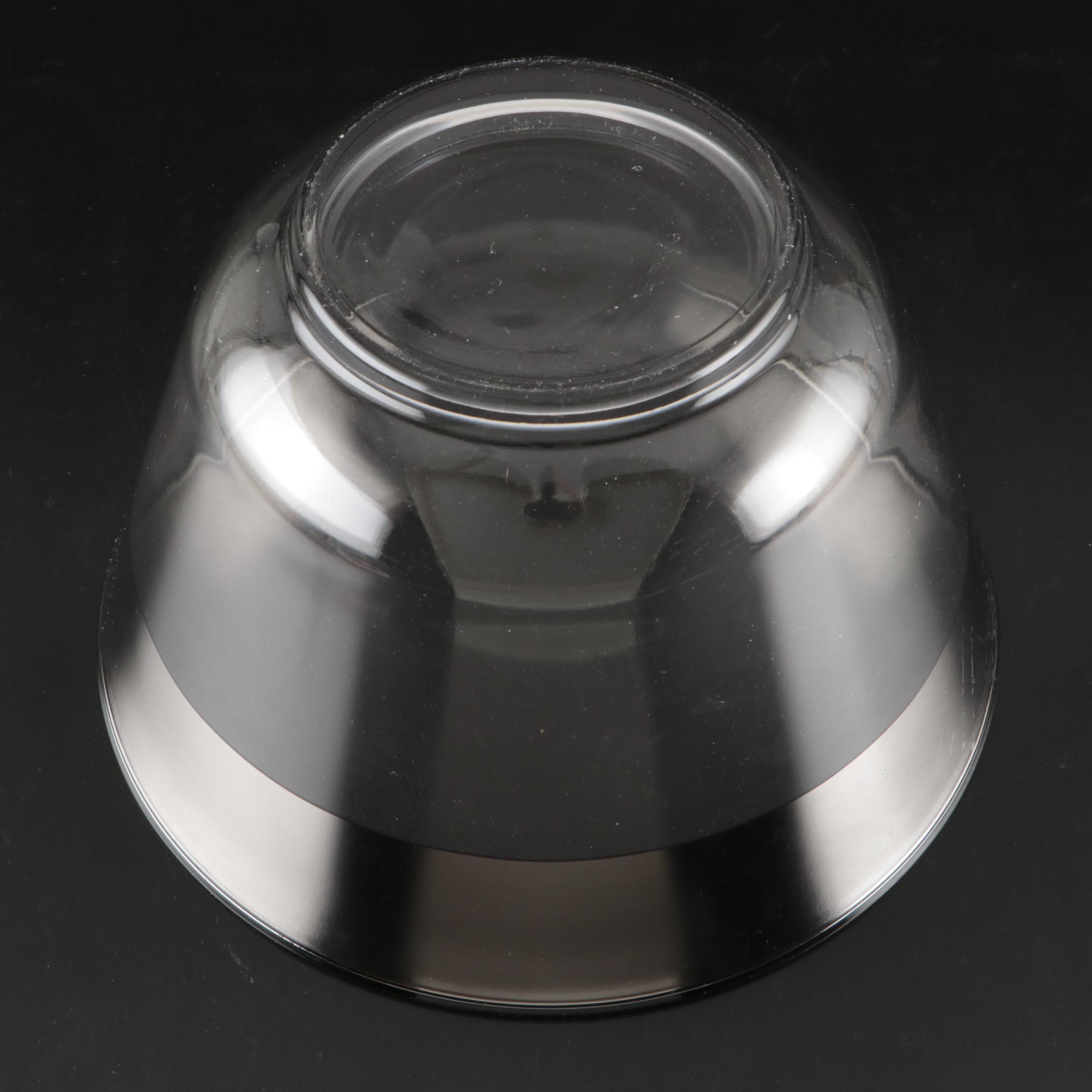 Dorothy Thorpe Style Silver Band Bowl and Monogram Tumblers, Mid-20th Century