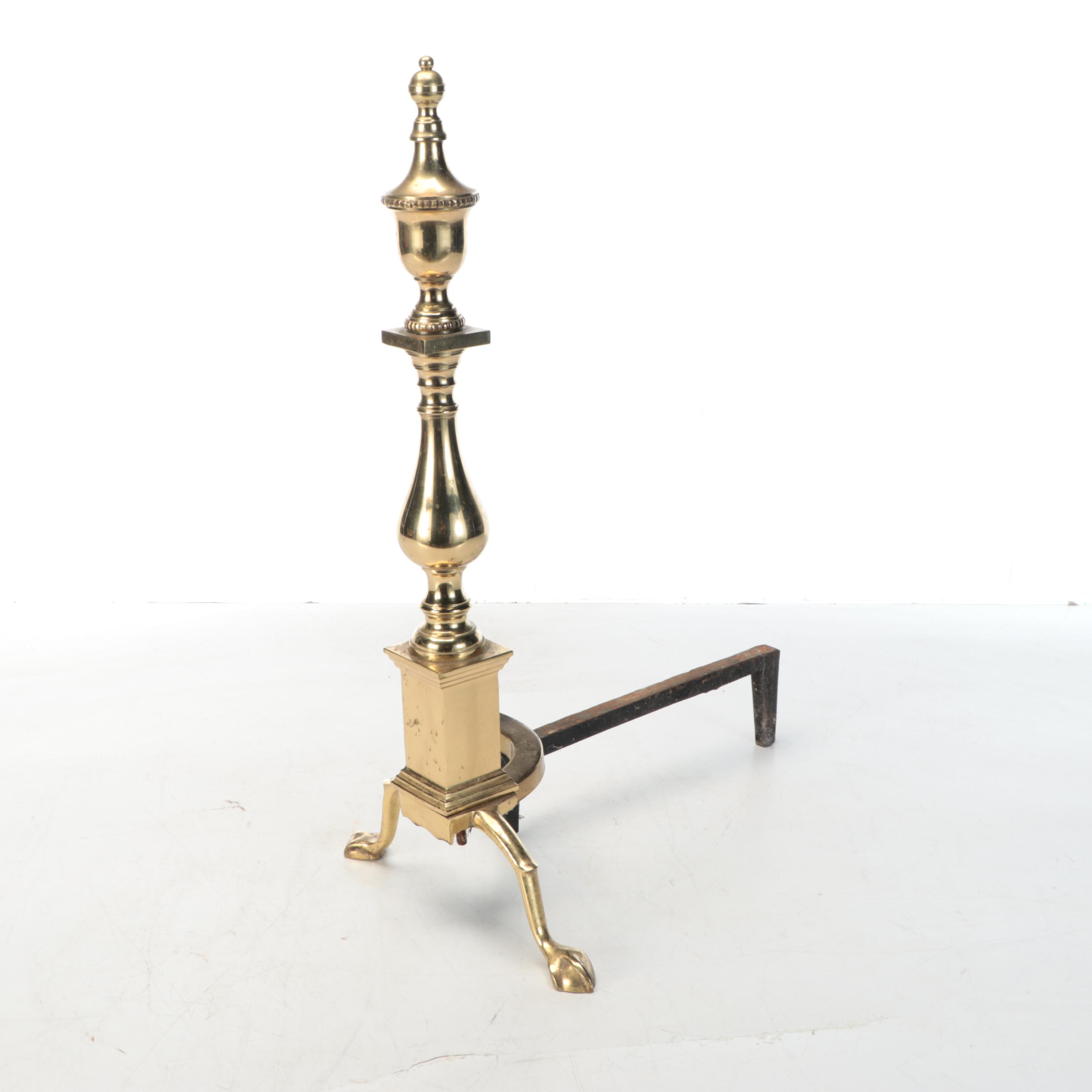 Brass Veneer Andirons