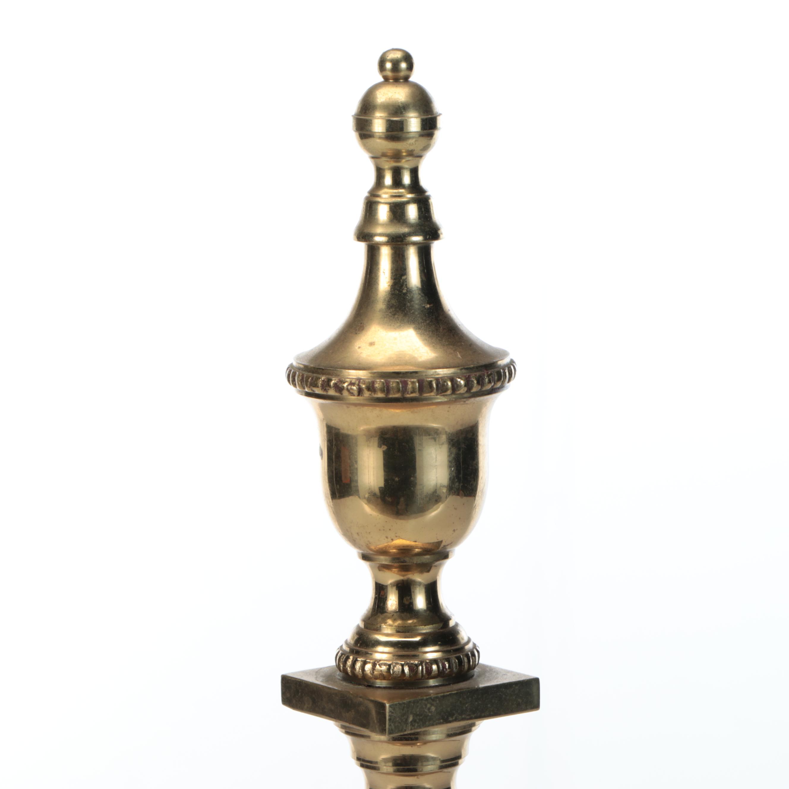 Brass Veneer Andirons