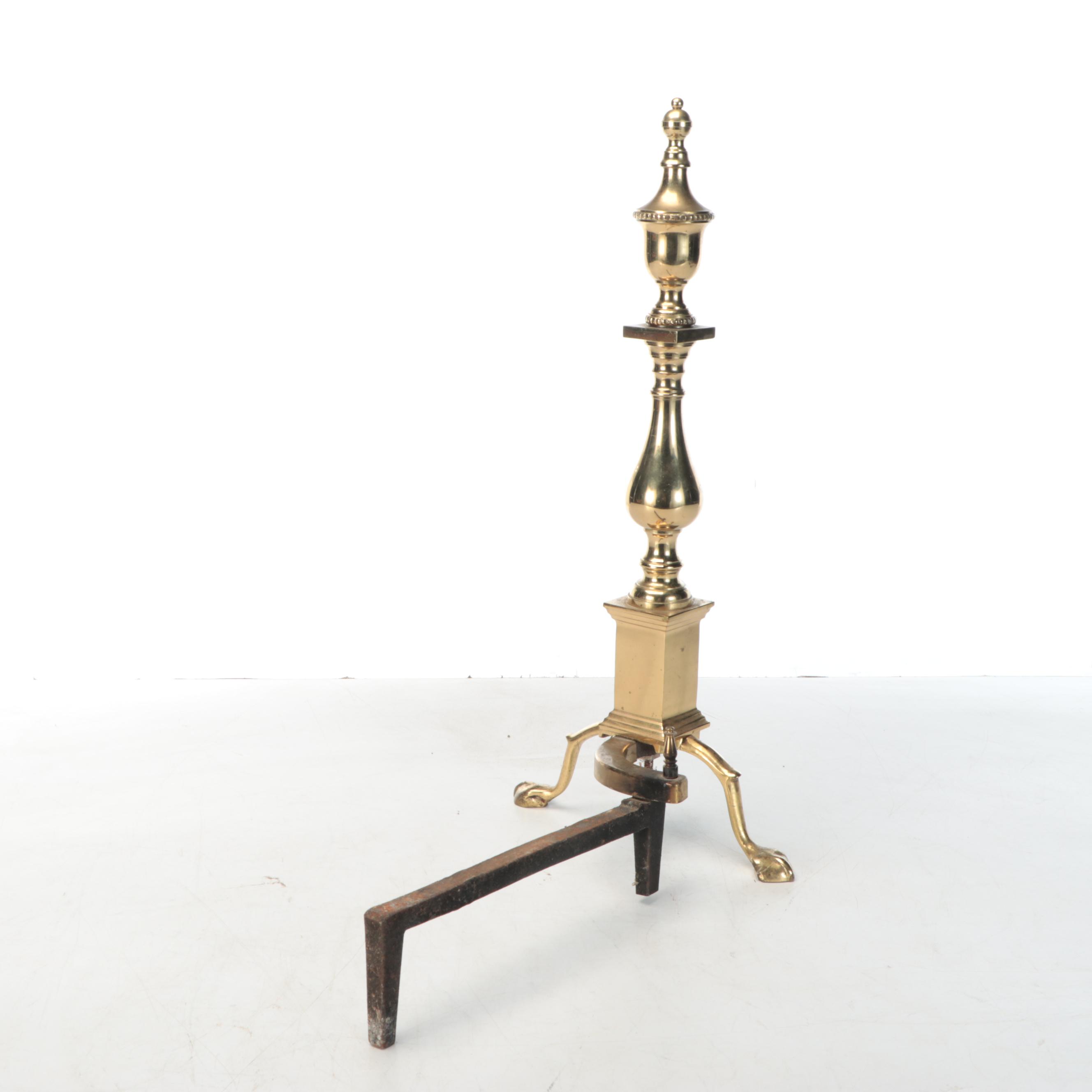 Brass Veneer Andirons