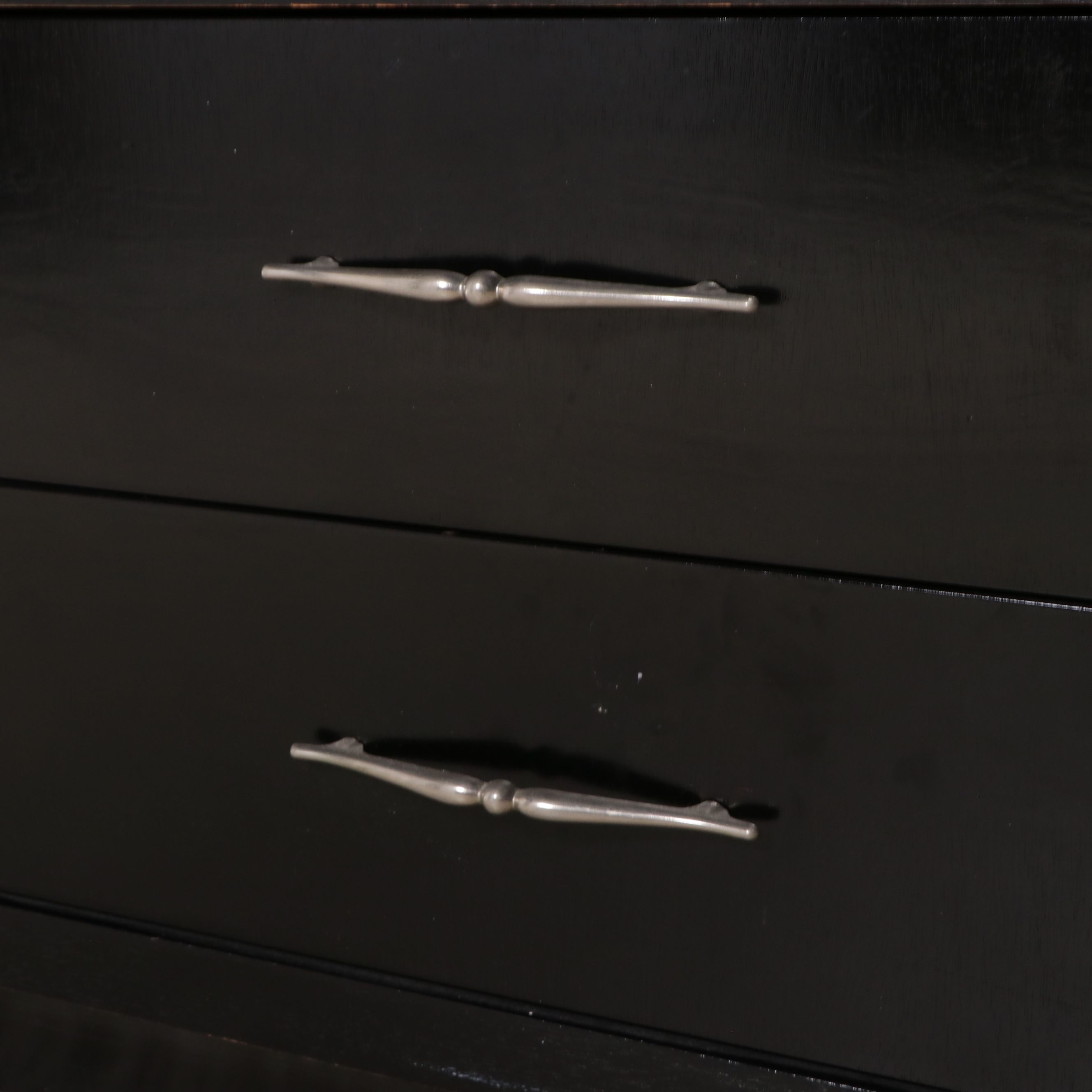 Mid Century Modern Black Lacquered Chest of Drawers