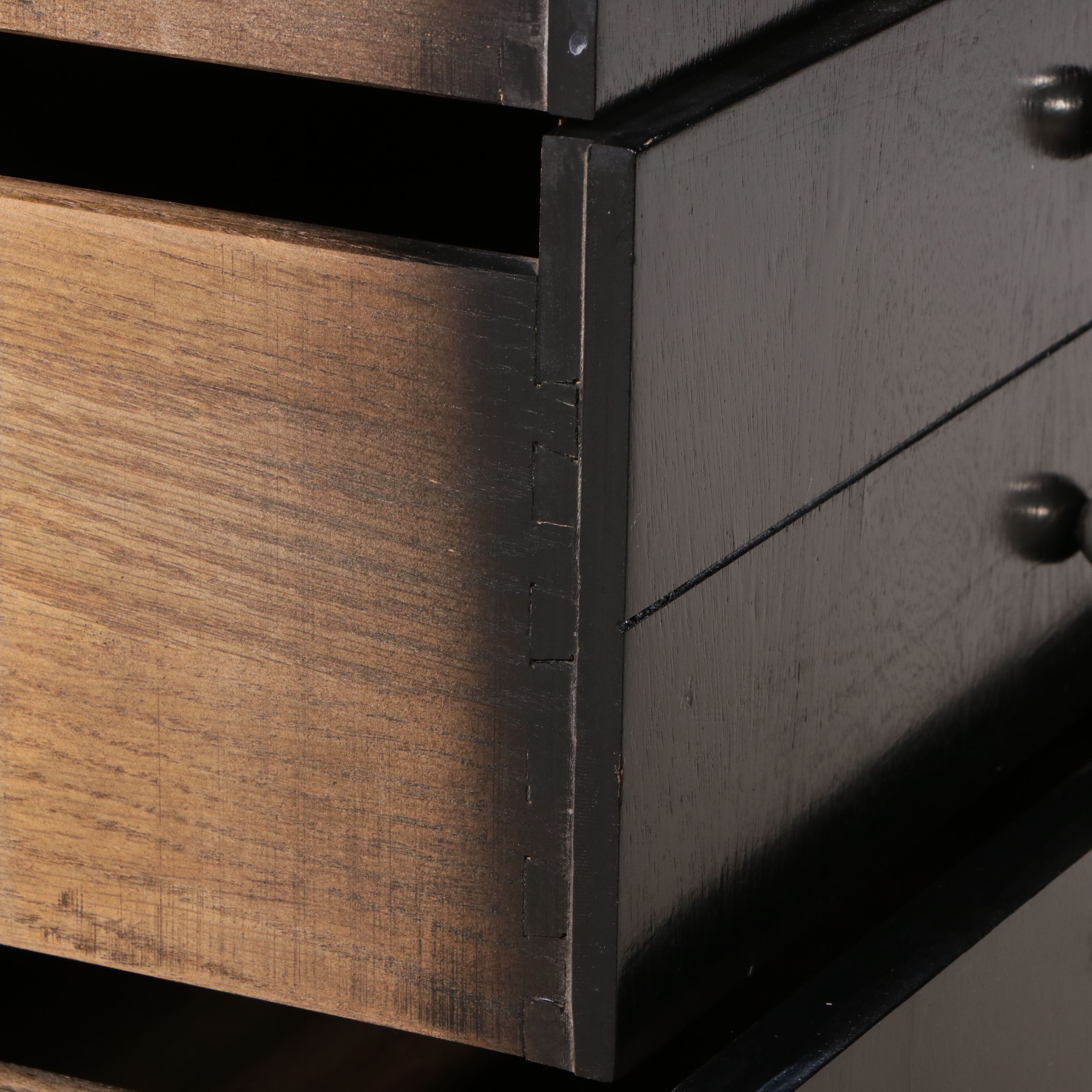 Mid Century Modern Black Lacquered Chest of Drawers