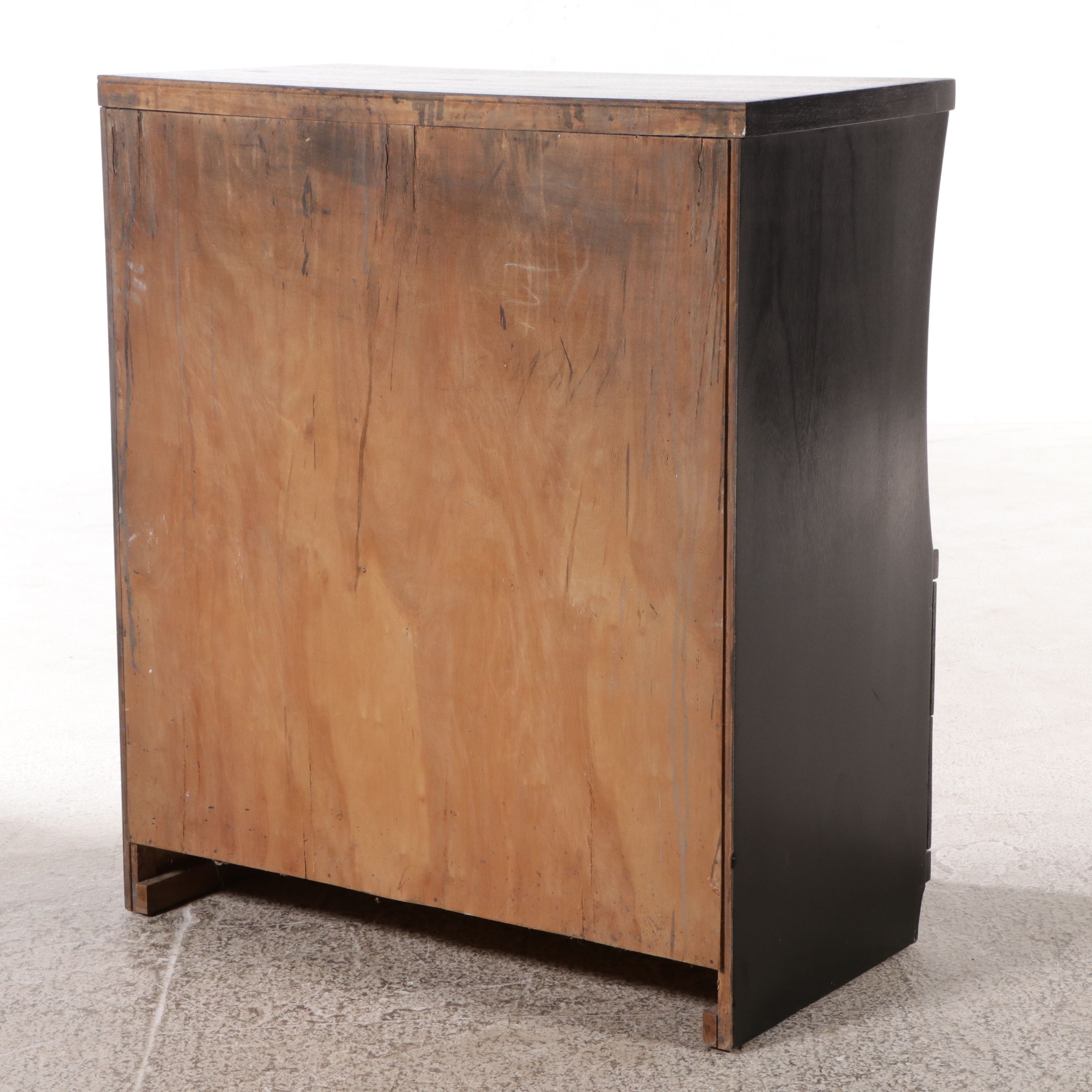 Mid Century Modern Black Lacquered Chest of Drawers