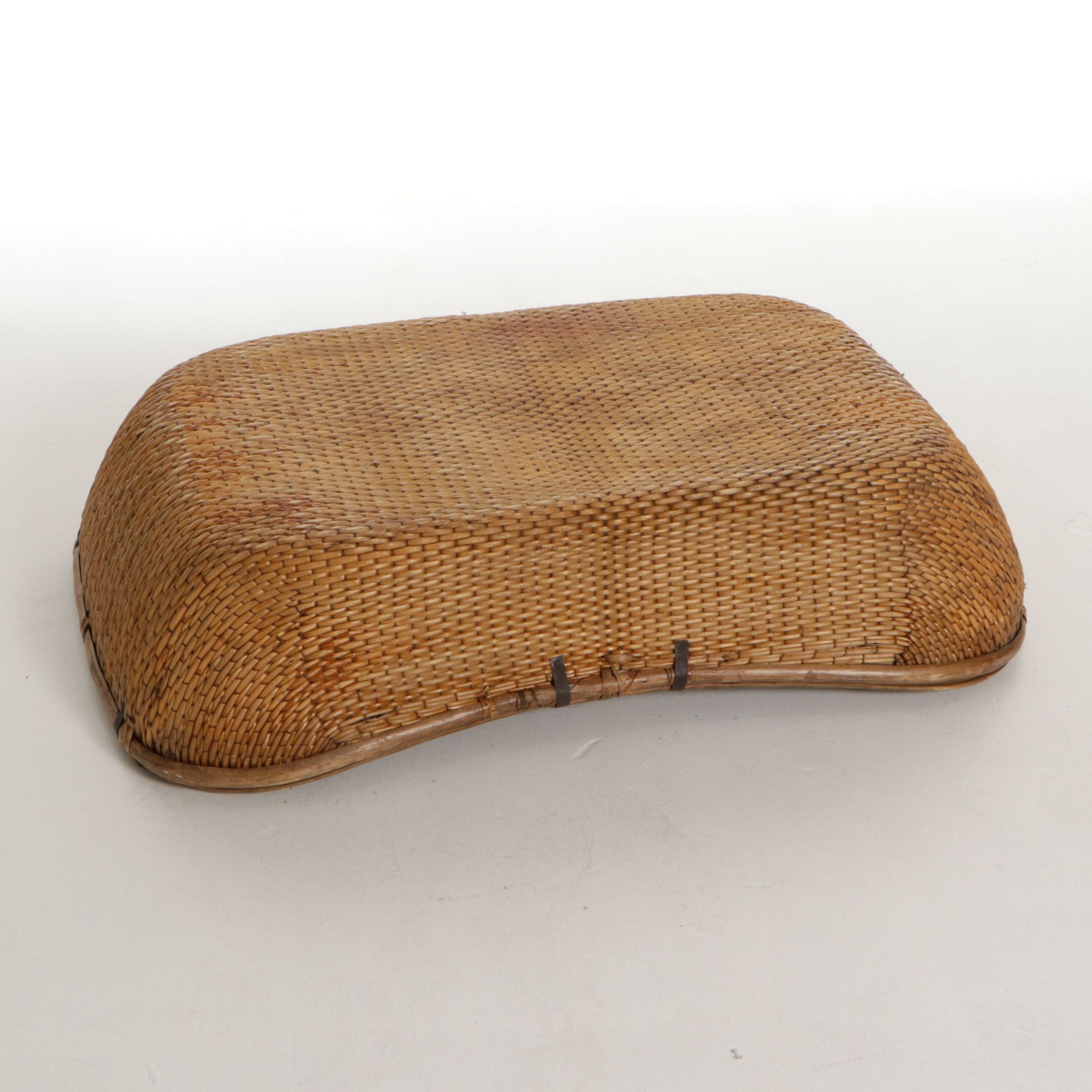 Chinese Handwoven Reed Winnowing Basket, 20th Century