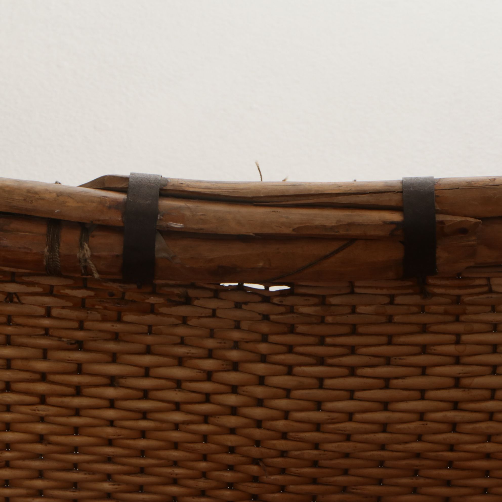 Chinese Handwoven Reed Winnowing Basket, 20th Century
