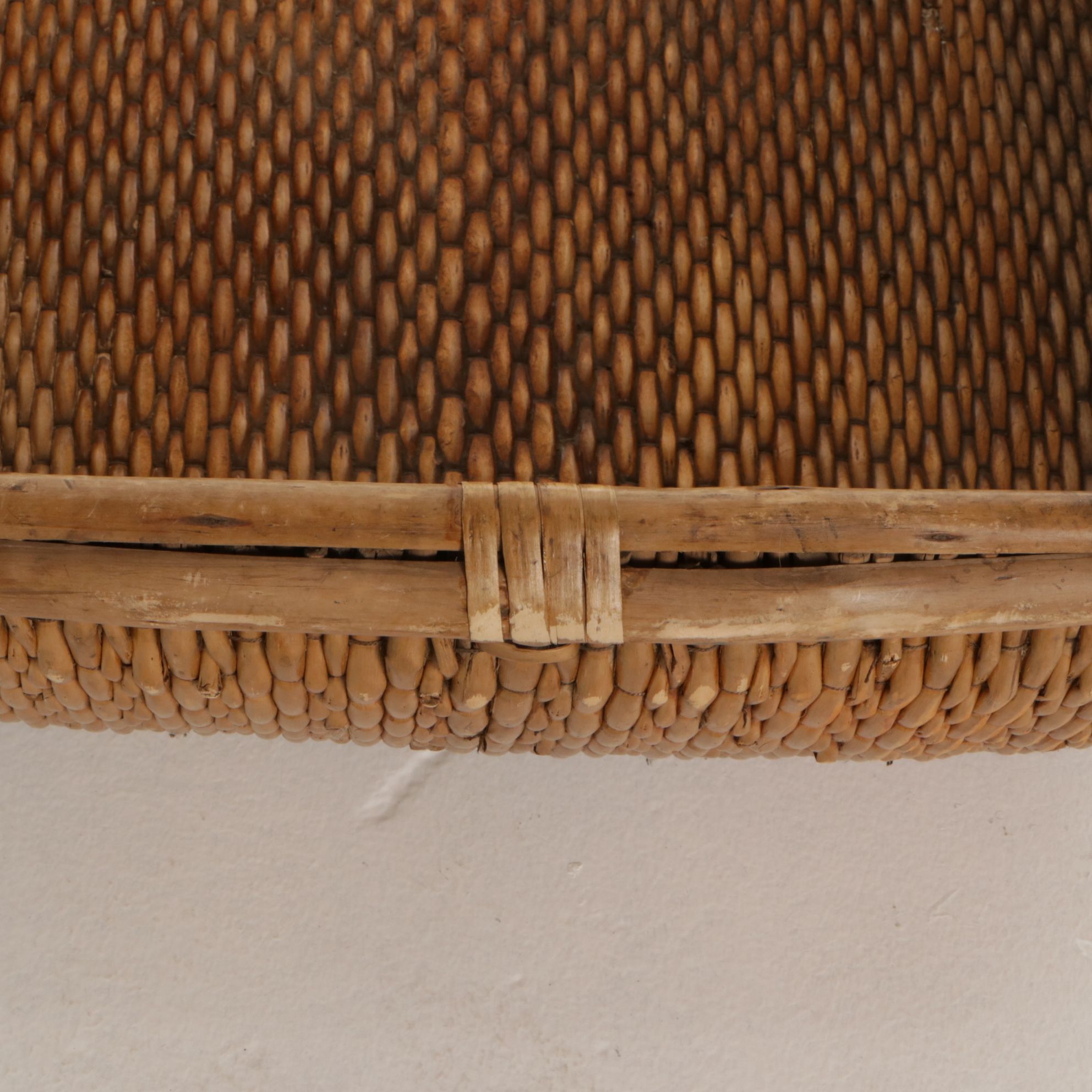 Chinese Handwoven Reed Winnowing Basket, 20th Century