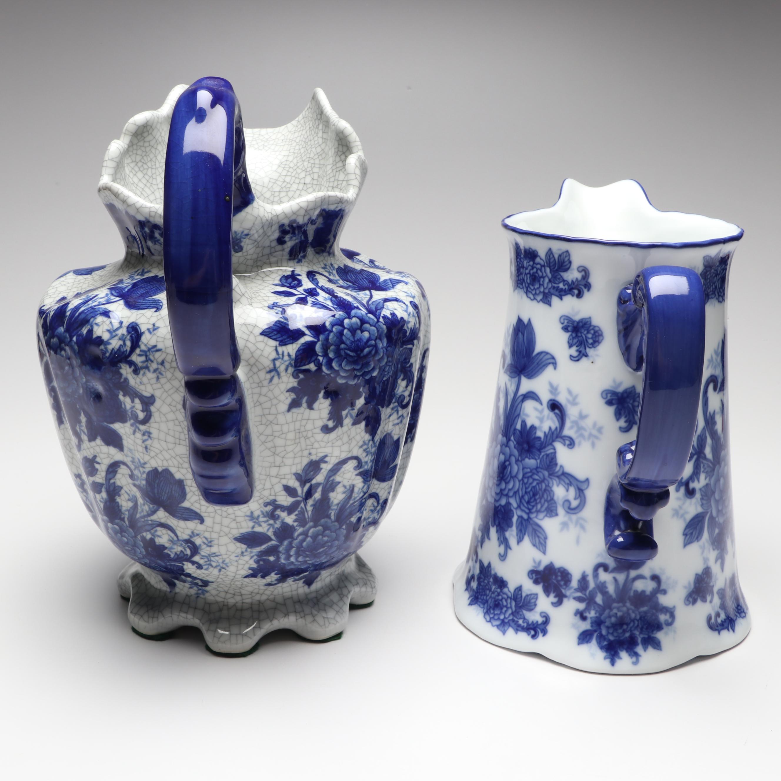 The Bombay Company and Other Blue and White Porcelain Pitchers
