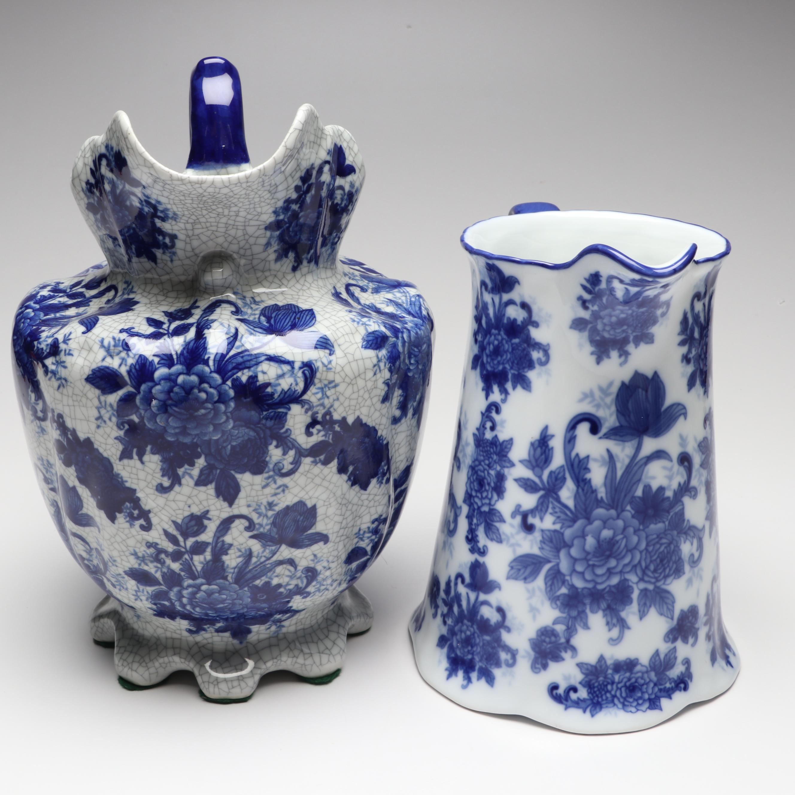 The Bombay Company and Other Blue and White Porcelain Pitchers