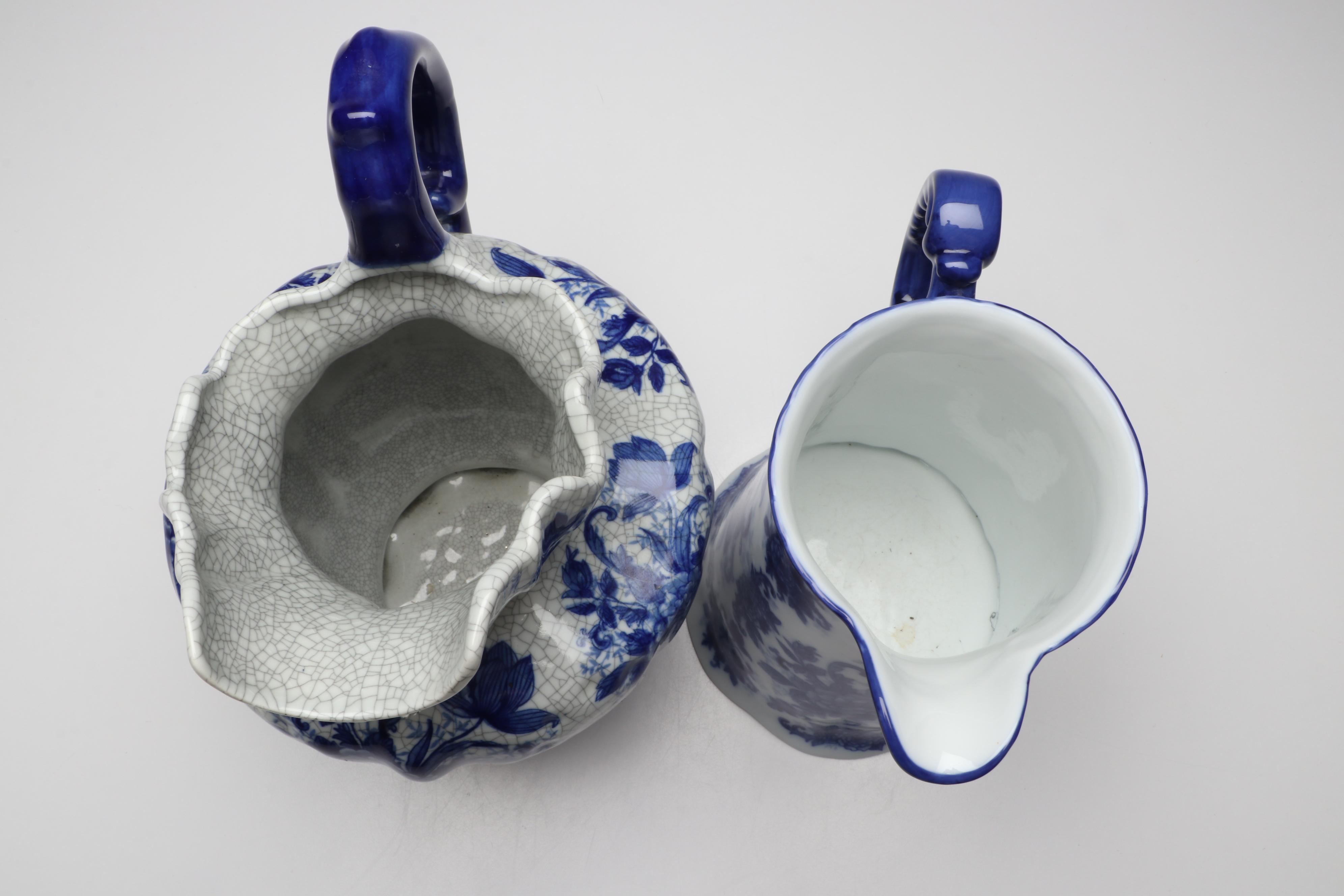 The Bombay Company and Other Blue and White Porcelain Pitchers