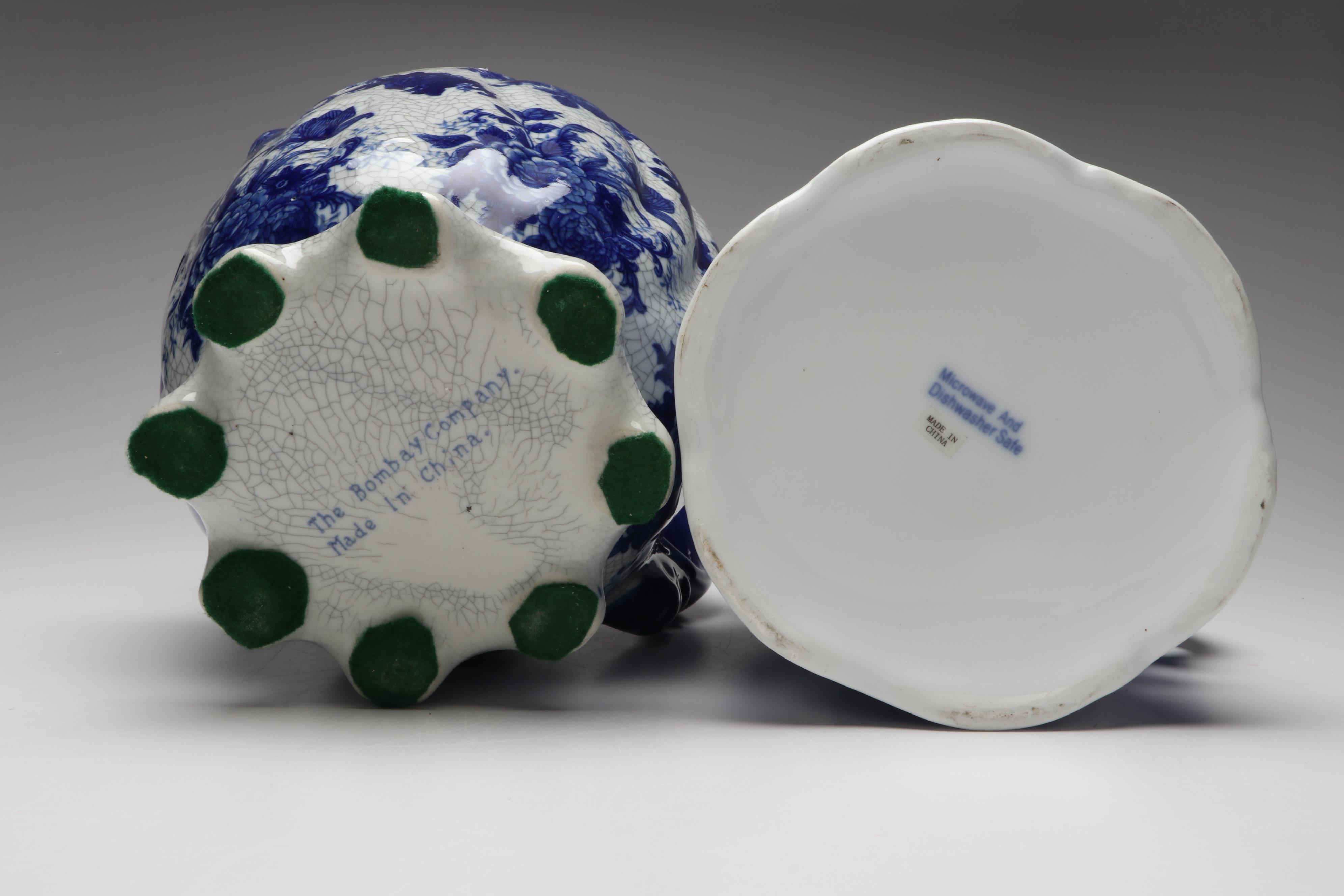 The Bombay Company and Other Blue and White Porcelain Pitchers