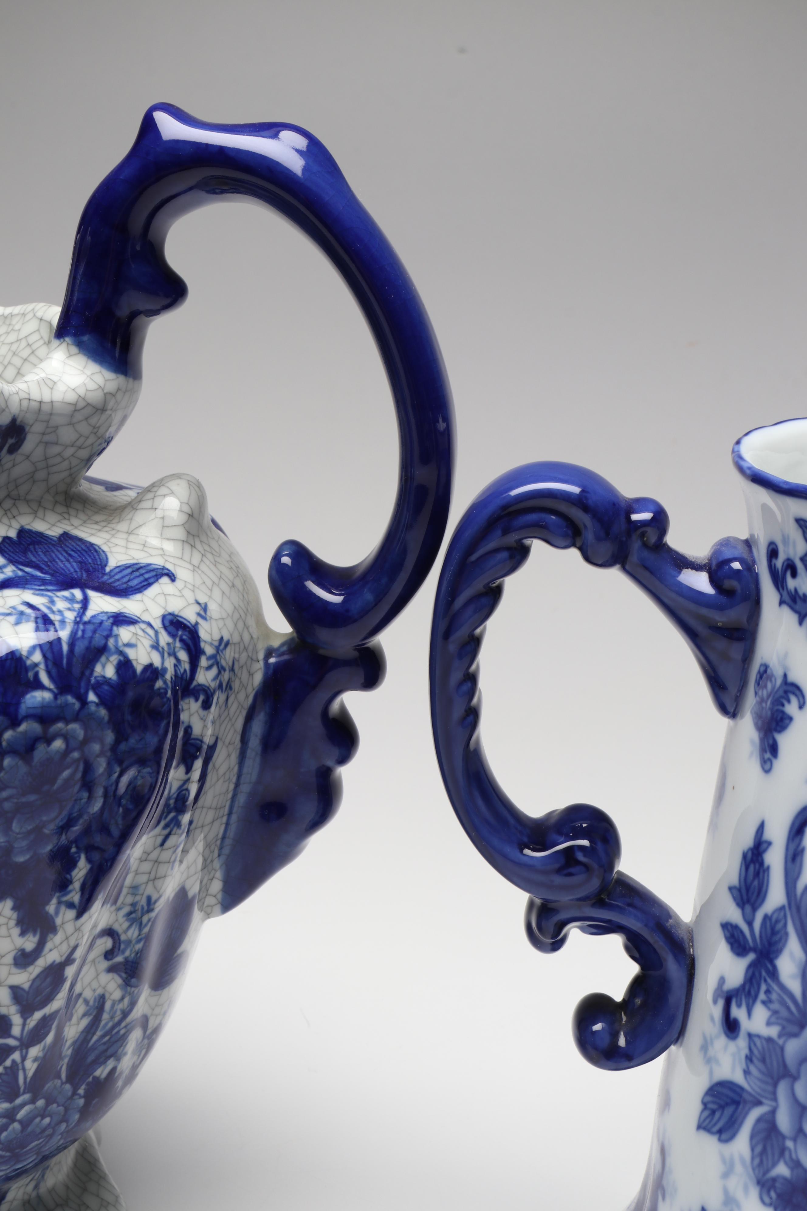 The Bombay Company and Other Blue and White Porcelain Pitchers