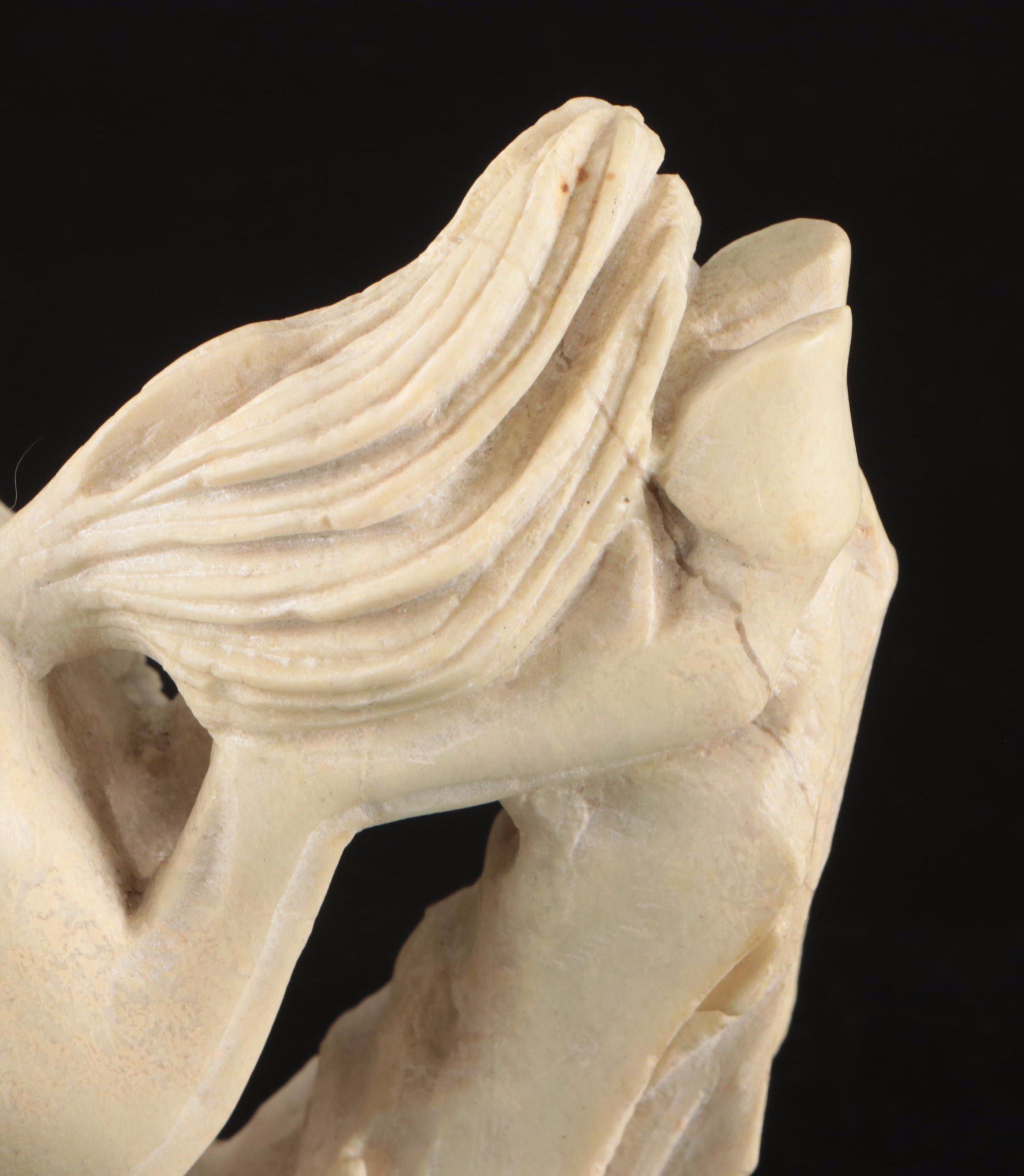 Carved Resin Three Galloping Horses Figurine in the Manner of Santini