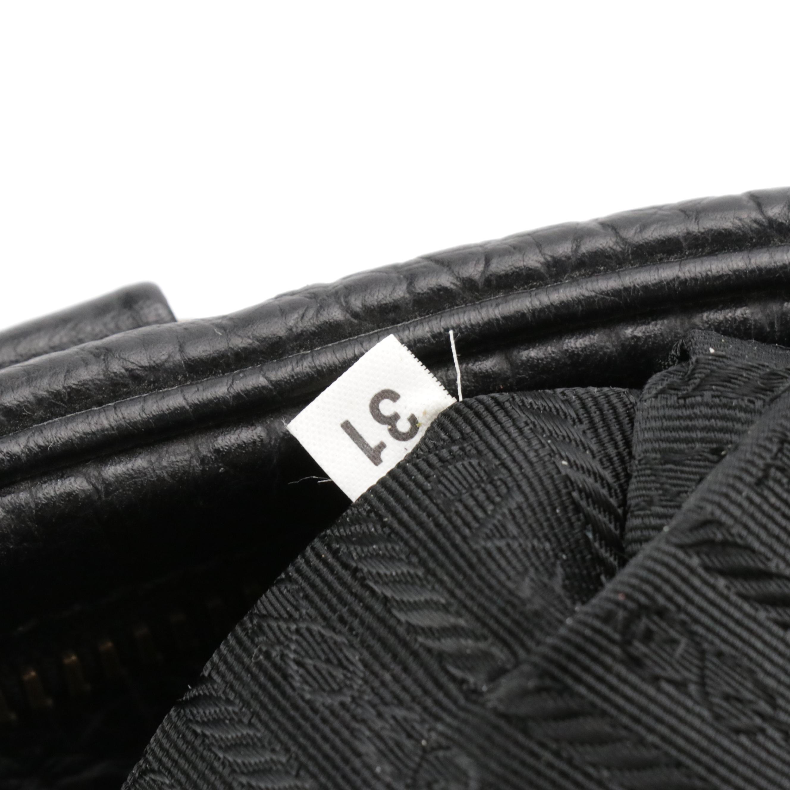 Prada Zippered Shoulder Satchel in Black Tessuto Nylon and Grained Leather Trim