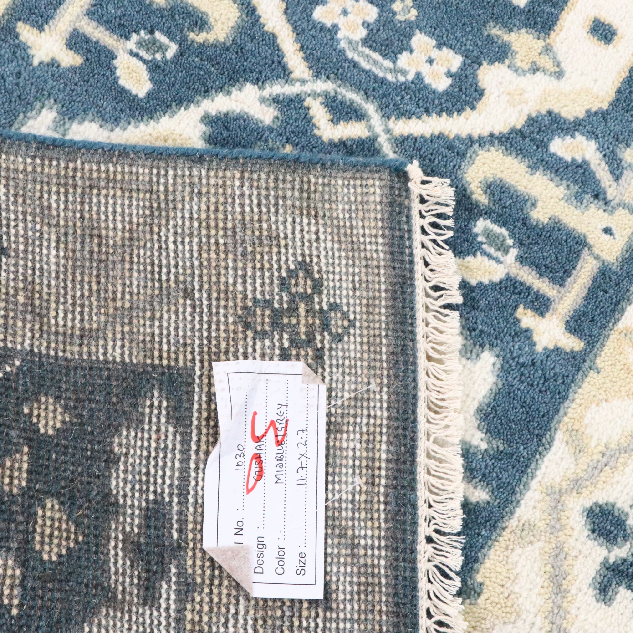 2'7 x 11'8 Hand-Knotted Pakistani Oushak Style Stair or Carpet Runner