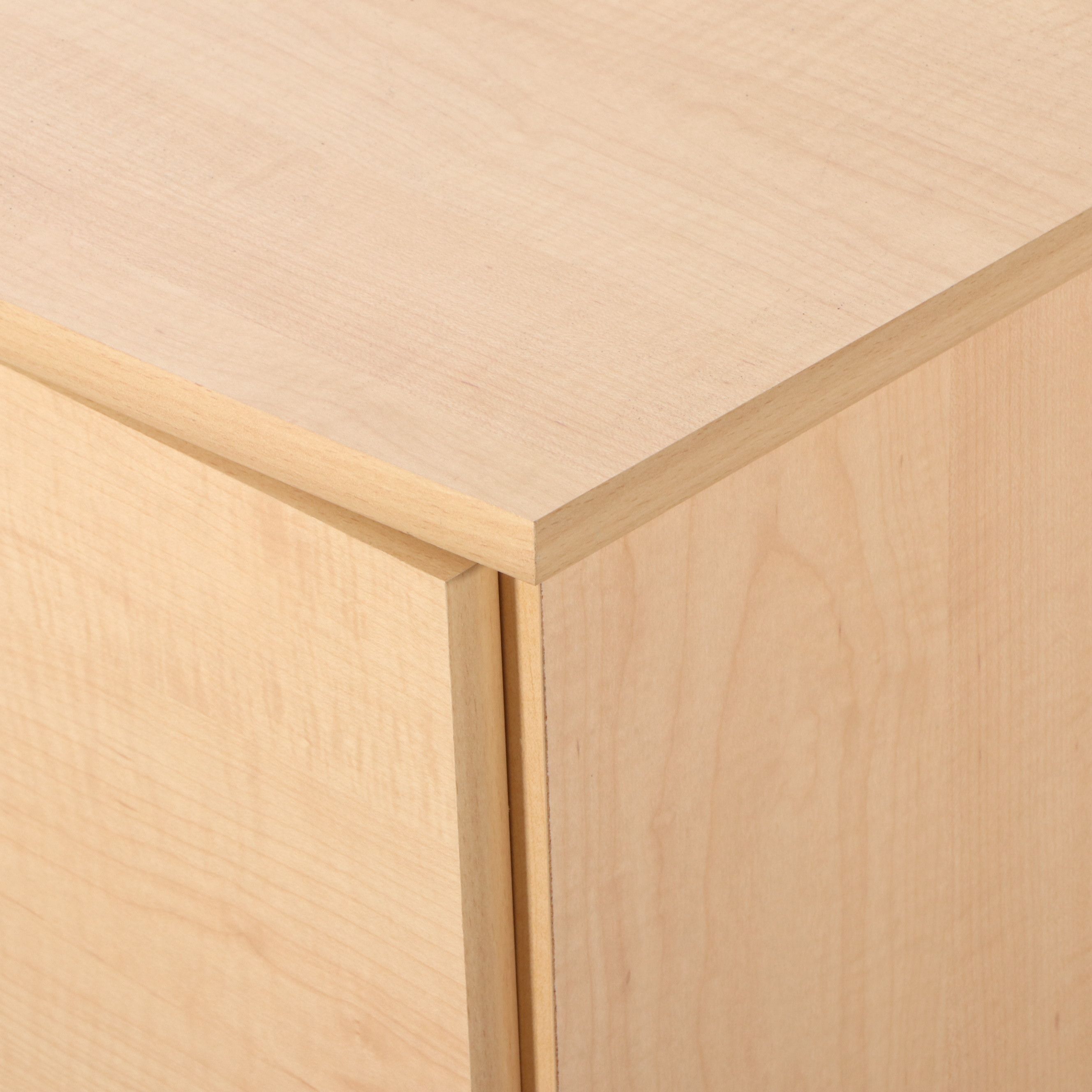 Contemporary Blonde Wood Queen Size Bed Frame and Nightstand